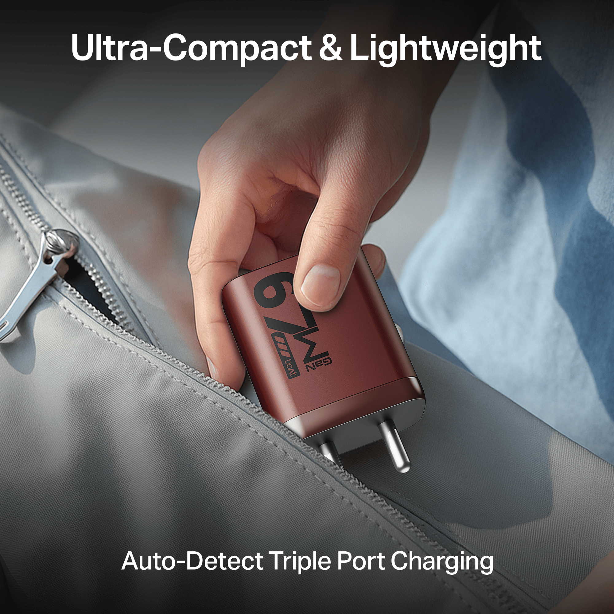 67W GaN Charger | Fast Triple-Port Charger with GaN Chip, Auto-Detect Tech & Smart IC Protection