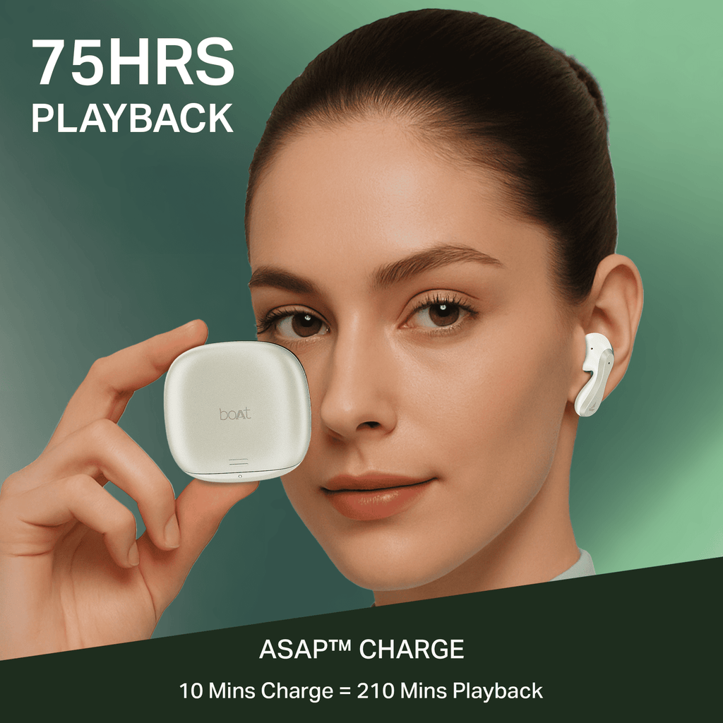 boAt Airdopes 313 | Wireless Earbuds with 75 Hours Playback, Quad Mics ENx™, BEAST™ Mode & boAt Signature Sound