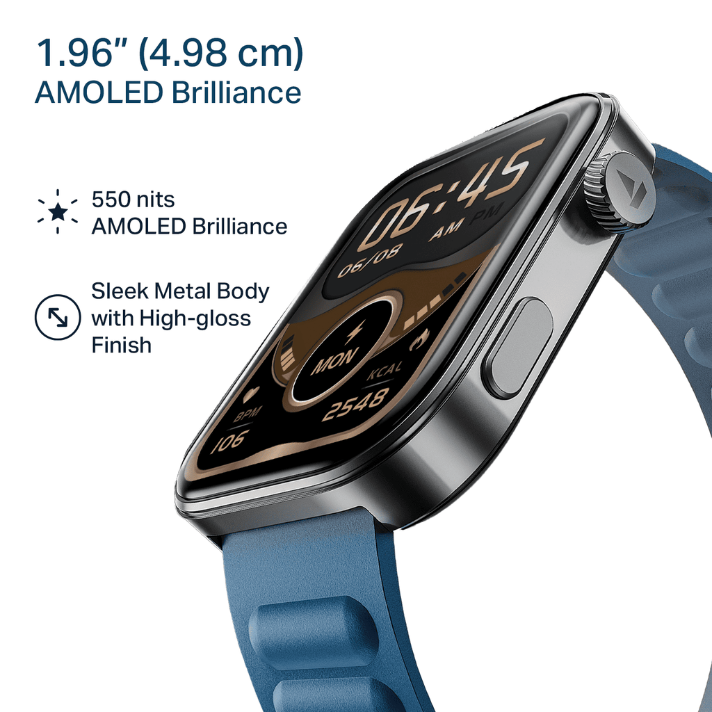 boAt Chrome Endeavour | Smartwatch with 1.96" AMOLED Display, AI Coach, Auto Activity Detection & Turn-by-Turn Navigation