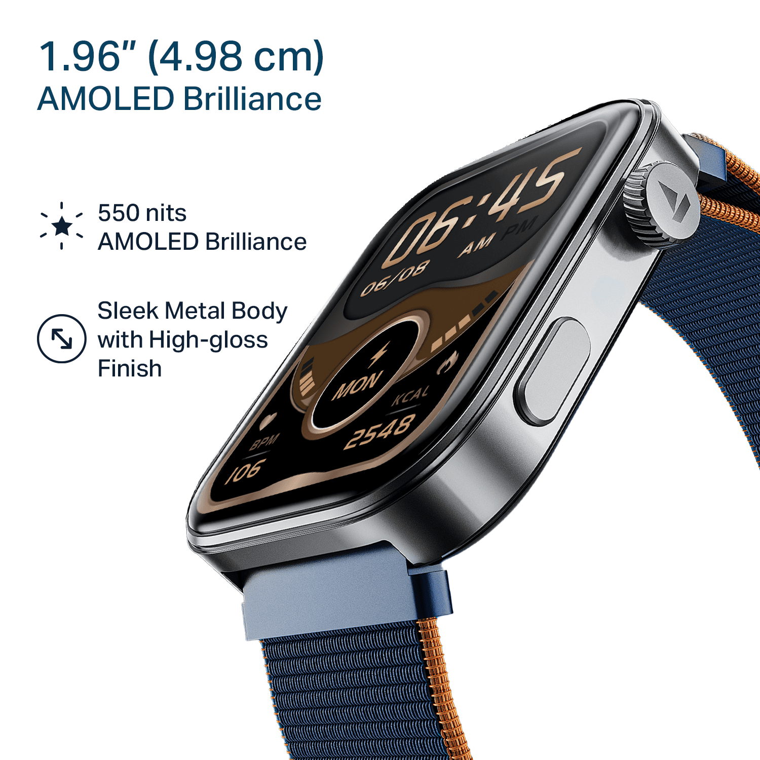 boAt Chrome Endeavour | Smartwatch with 1.96" AMOLED Display, AI Coach, Auto Activity Detection & Turn-by-Turn Navigation