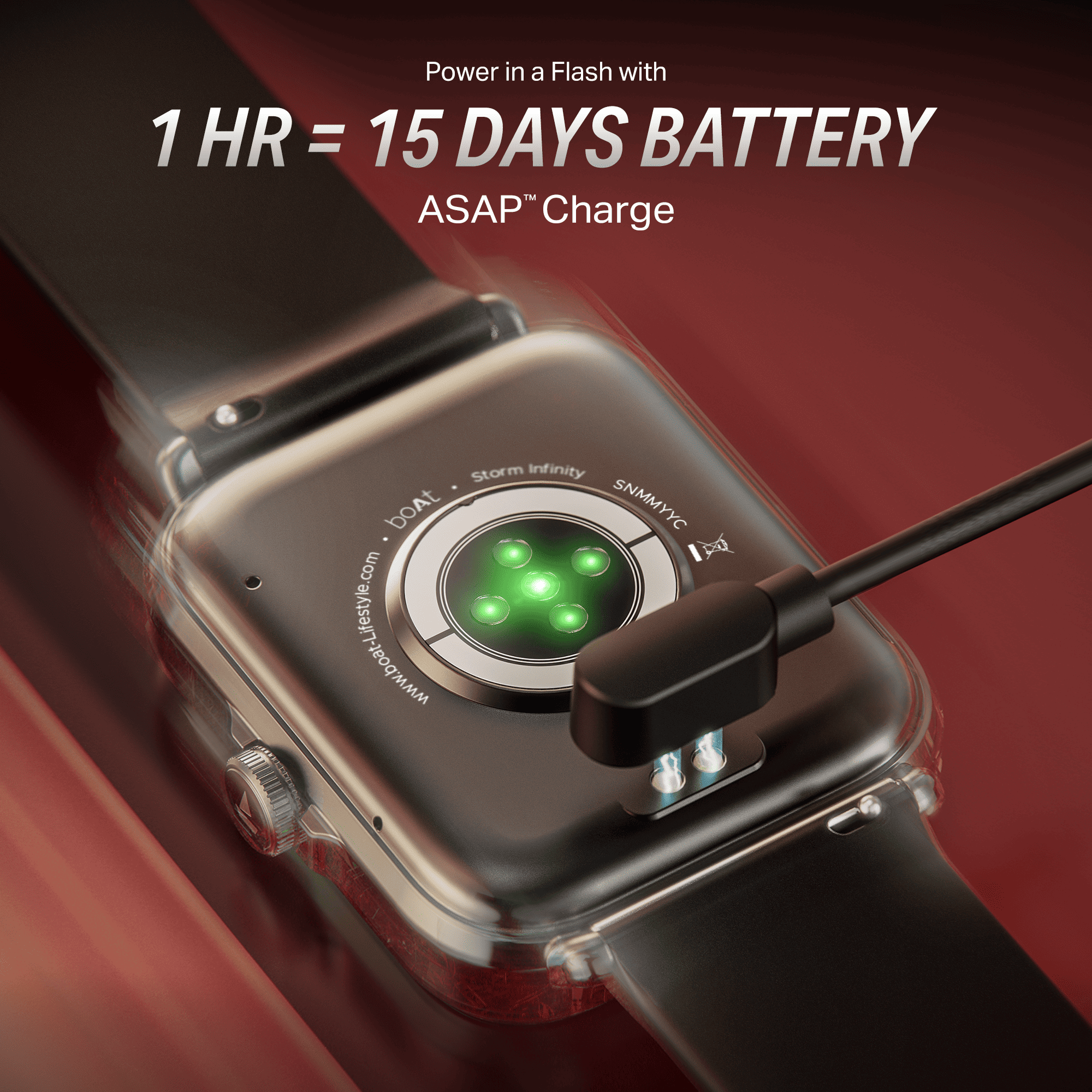 boAt Storm Infinity | Smartwatch with 1.83" HD Display, ASAP Charge, 15-Day Battery Life, Functional Crown, BT v5.4