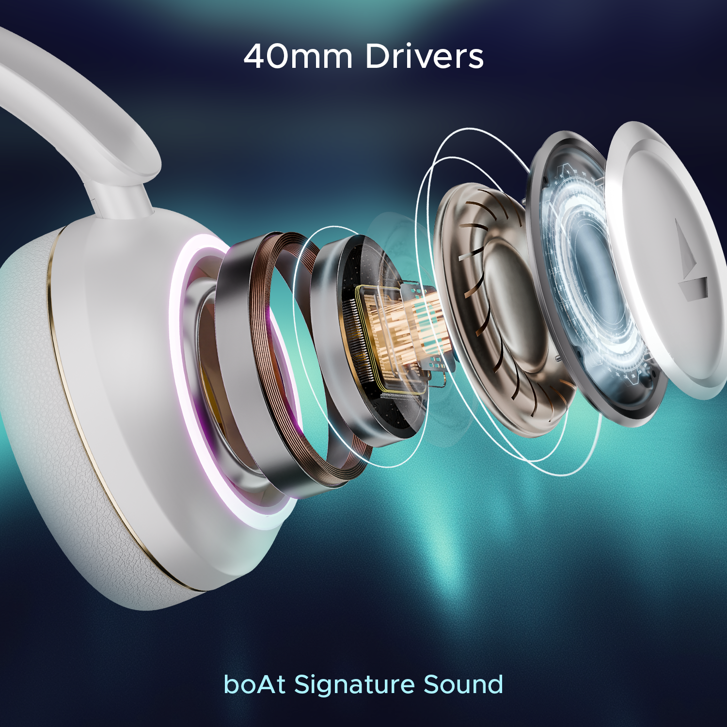 boAt Rockerz 480 | Wireless Headphone with BEAST™ Mode, Blazing RGB Lights with 6 Modes, 40mm Drivers, Bluetooth v5.3