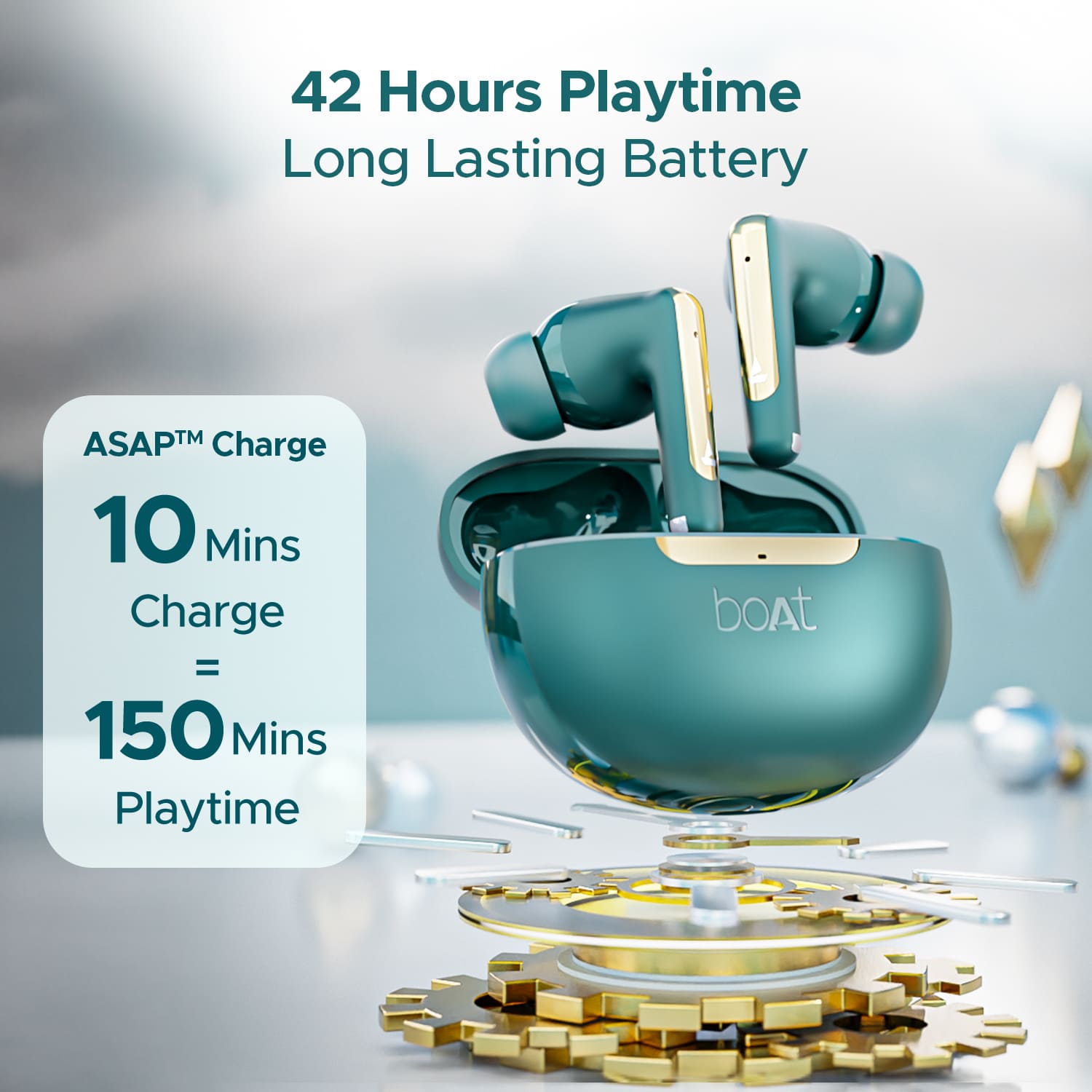 boAt Airdopes 141 ANC | Wireless Earbuds with Active Noise Cancellation up to 32dB, 42 Hours Playback, BEAST™️ Mode