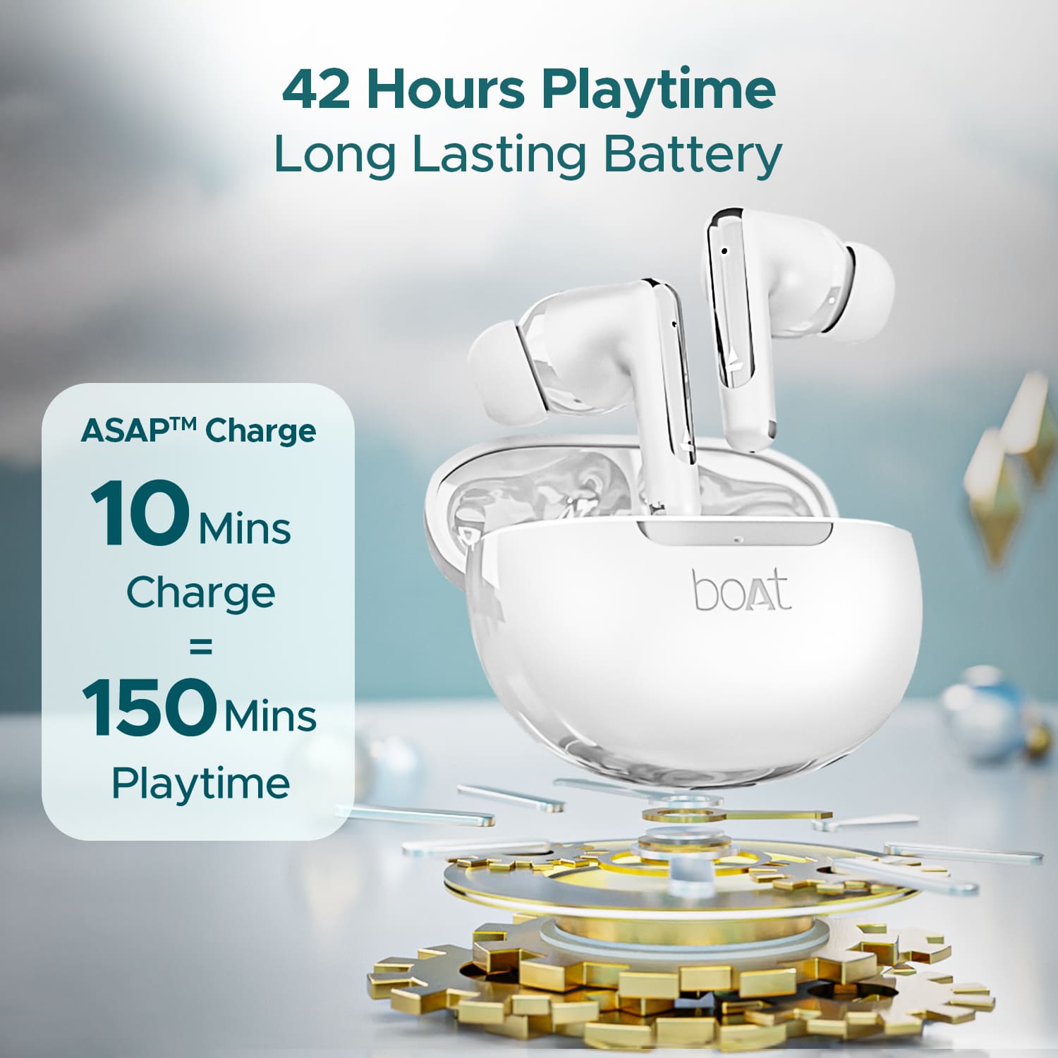 boAt Airdopes 141 ANC | Wireless Earbuds with Active Noise Cancellation up to 32dB, 42 Hours Playback, BEAST™️ Mode