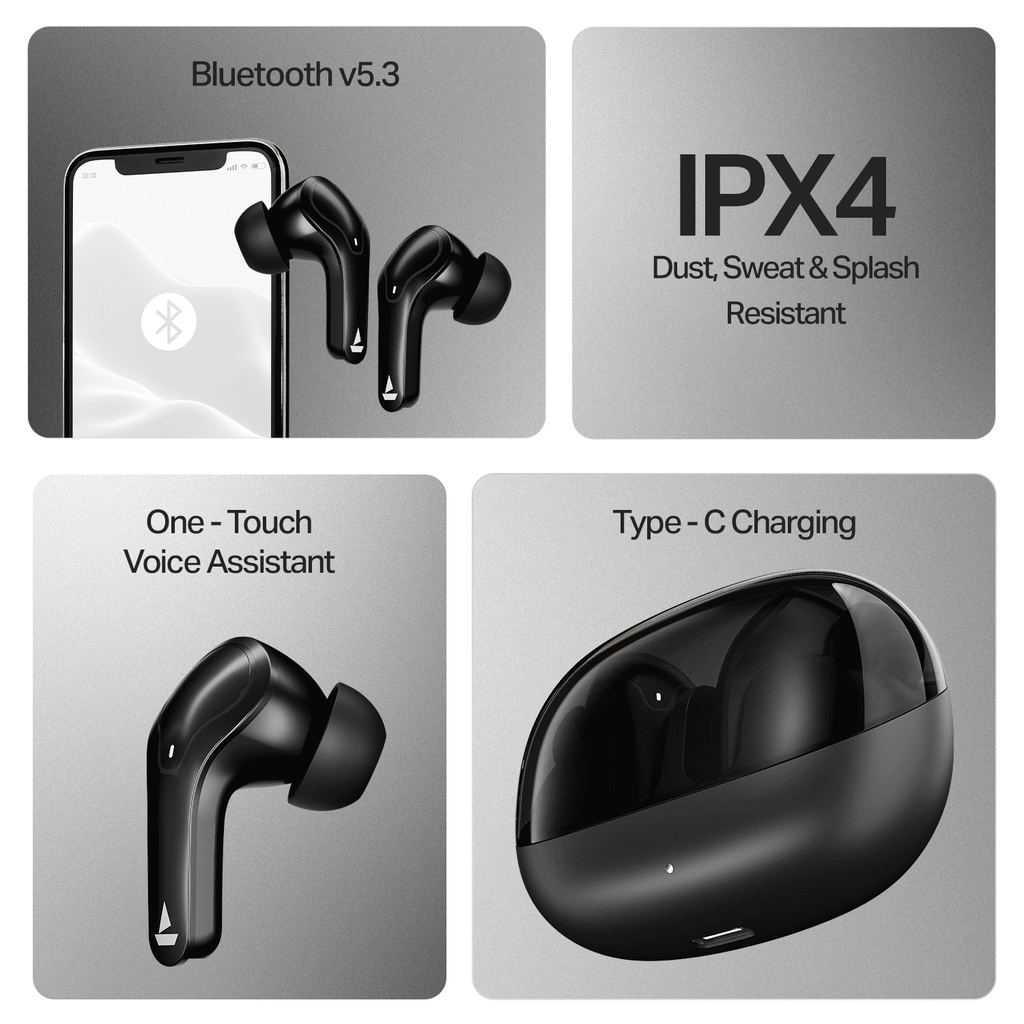 boAt Airdopes Plus 311 | Wireless Earbuds with 50 Hours Playback, Dual Mics with ENx™ Technology, BEAST™ Mode, ASAP™ Charge
