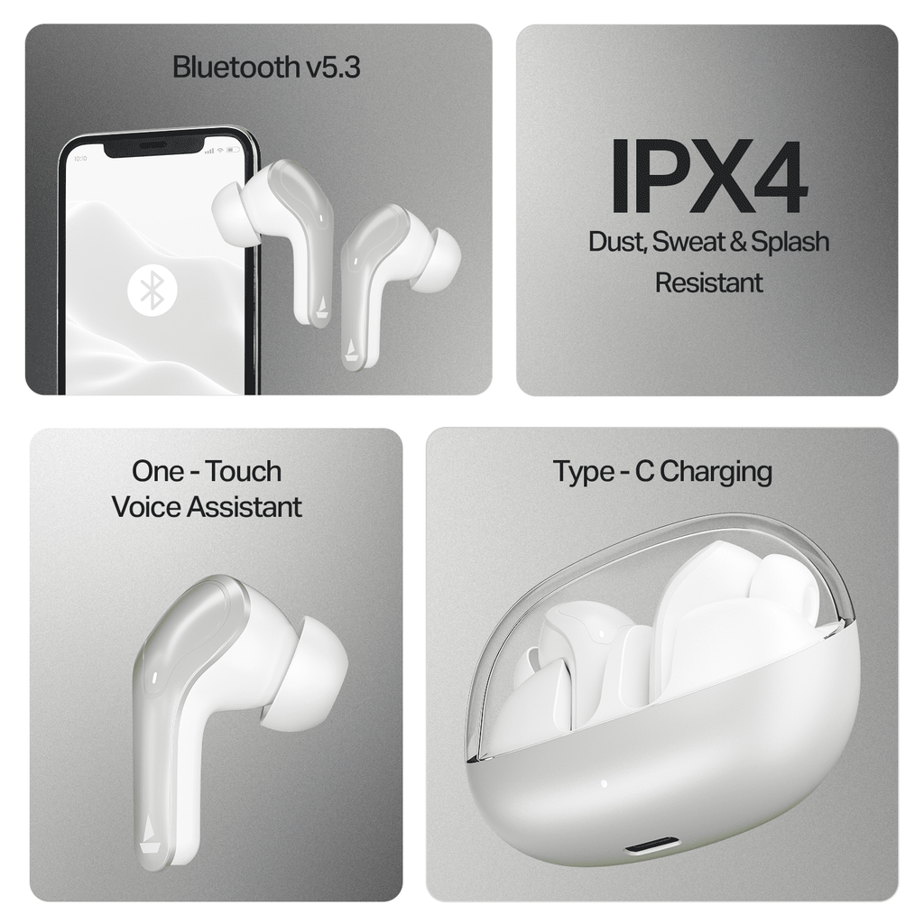boAt Airdopes Plus 311 | Wireless Earbuds with 50 Hours Playback, Dual Mics with ENx™ Technology, BEAST™ Mode, ASAP™ Charge