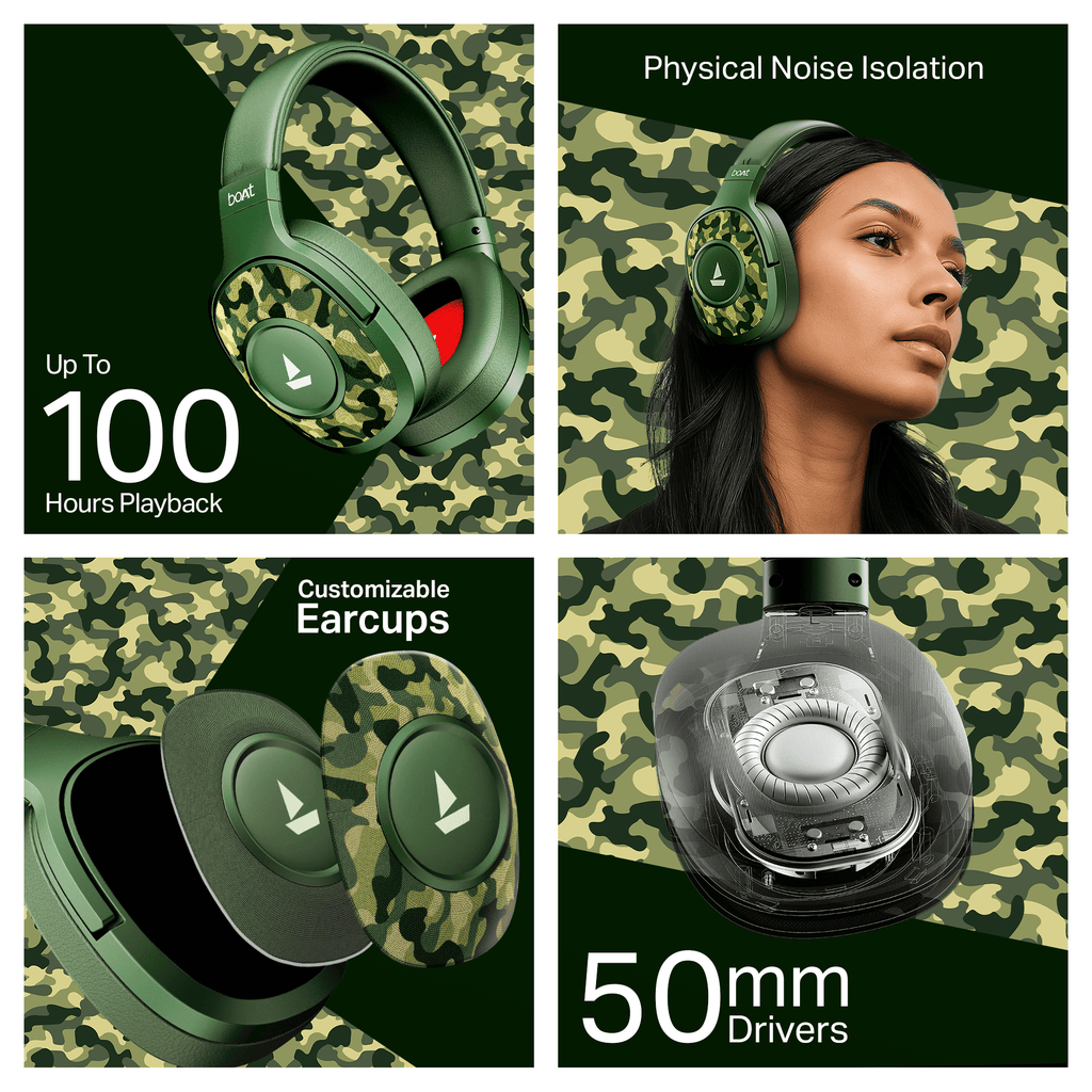 boAt Rockerz Plus 550 | Wireless Headphones with 100H Playback, 50mm Drivers & boAt Signature Sound