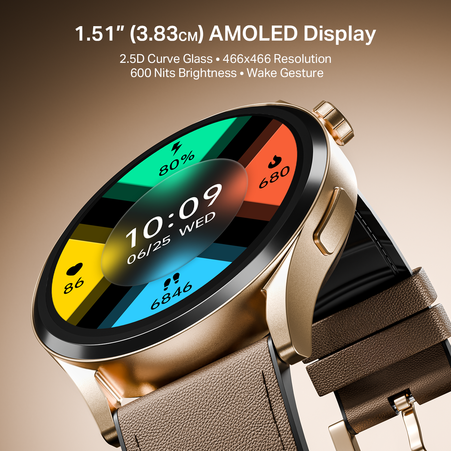 boAt Chrome Horizon | Smartwatch with 1.51" AMOLED Display, Premium Metal Built, VO2 Max, Video Watch Face, Functional Crown