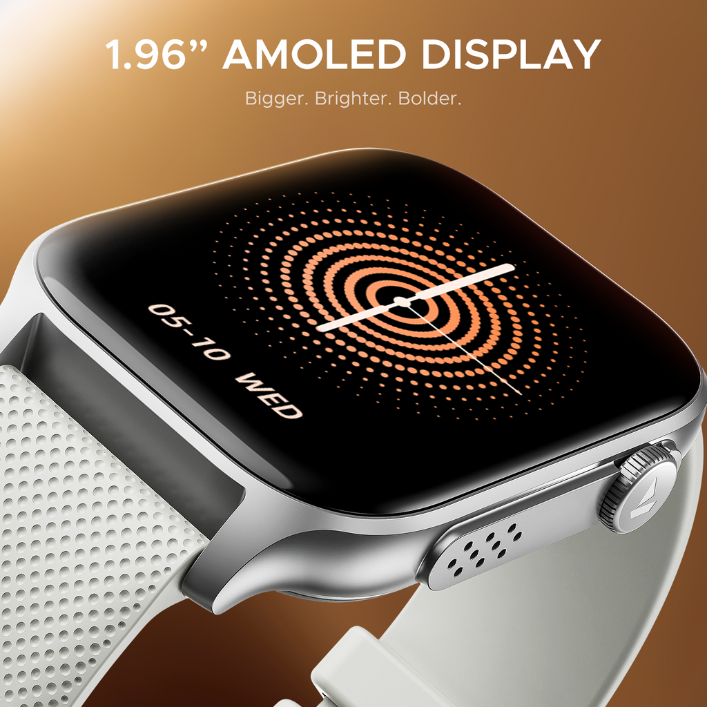 boAt Ultima Ember | Smartwatch with 1.96" AMOLED Display, Cloud Watch Faces, Functional Crown, BT Calling