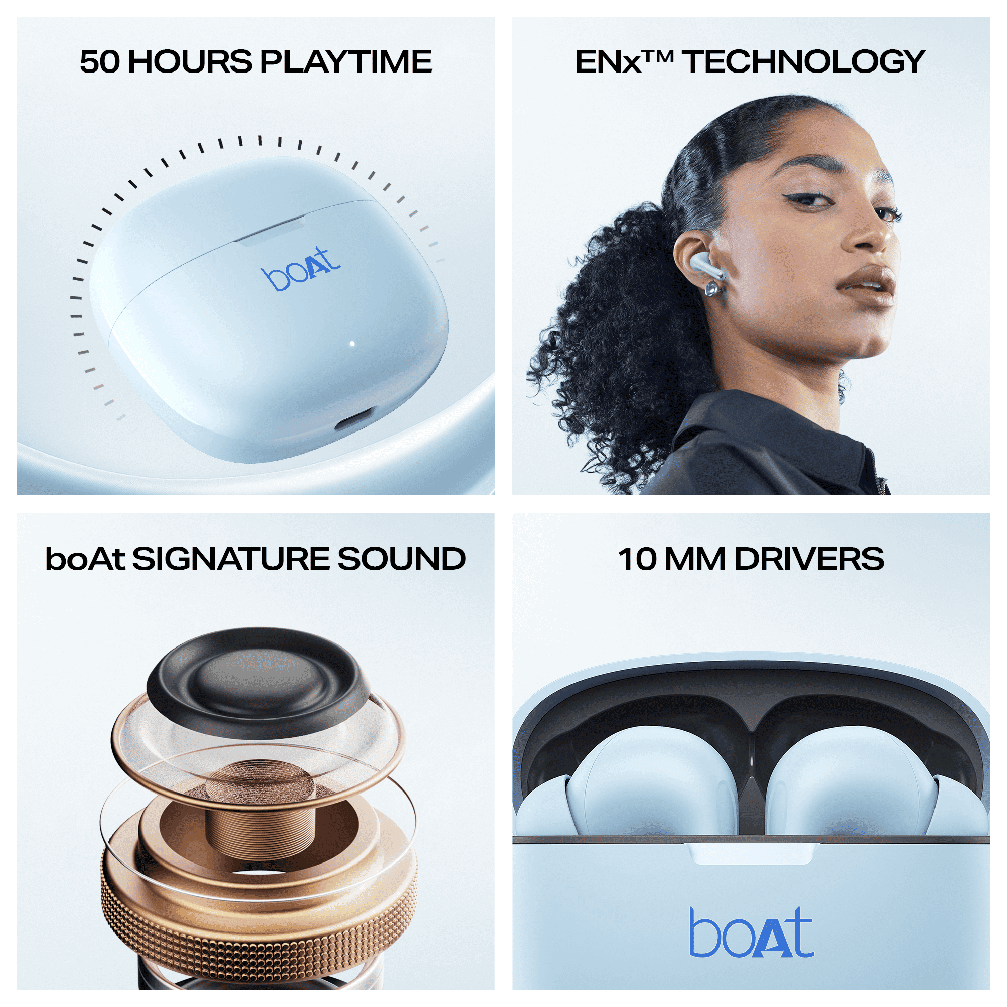 boAt Airdopes 213 | Wireless Earbuds with 50 Hours Playback, BEAST™ Mode & ENx™ Calling