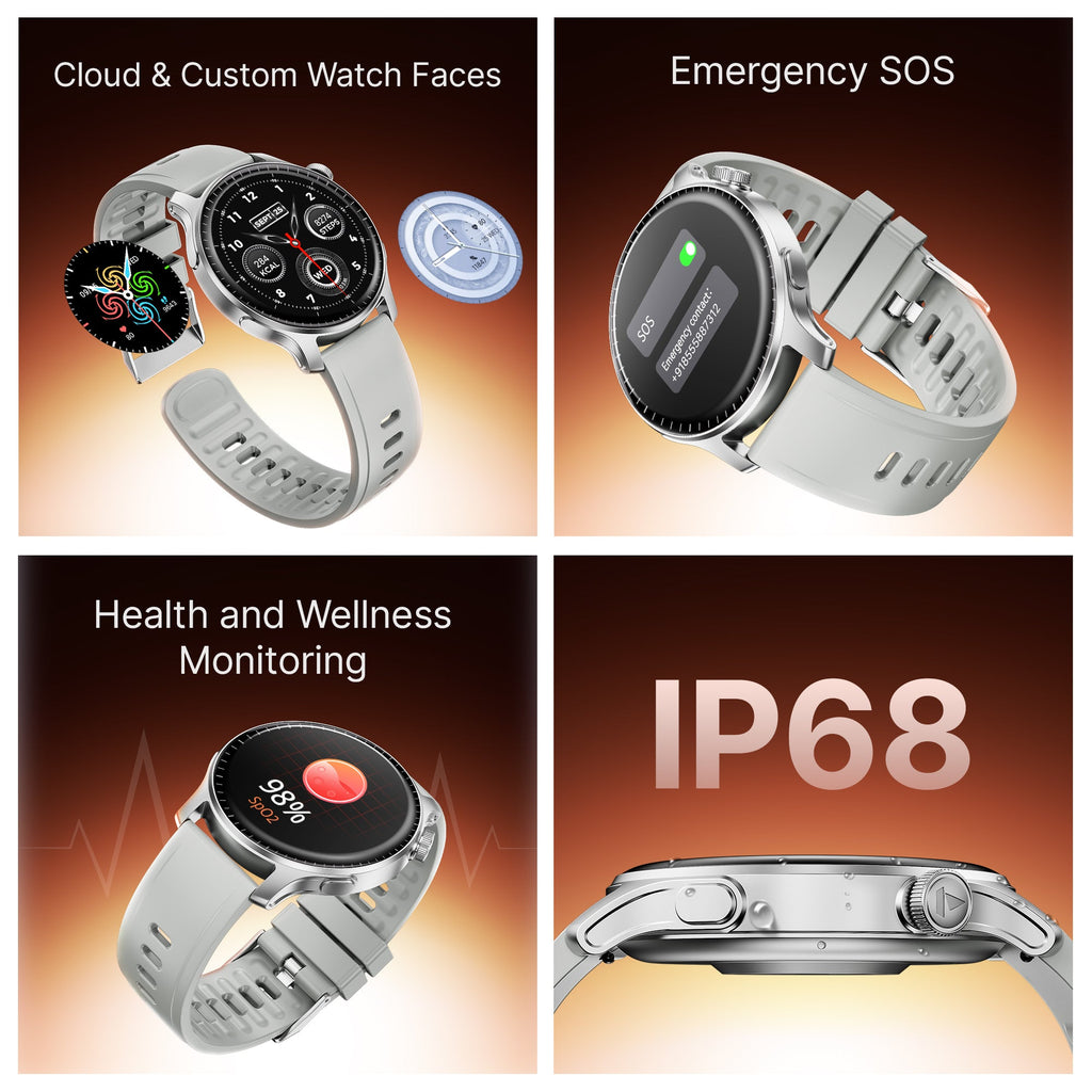 boAt Ultima Prime | Smartwatch with 1.43" AMOLED Display, Cloud Watch Faces, Emergency SOS, BT Calling, Functional Crown