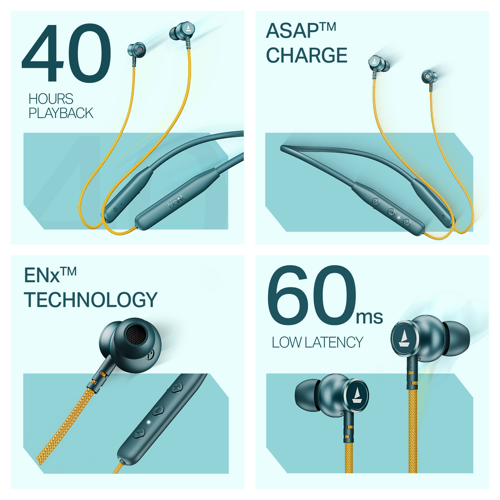 boAt Rockerz 112 | Wireless Neckband with Beast™ Mode, 40H Playback, ENx™ Tech, Dual Pairing