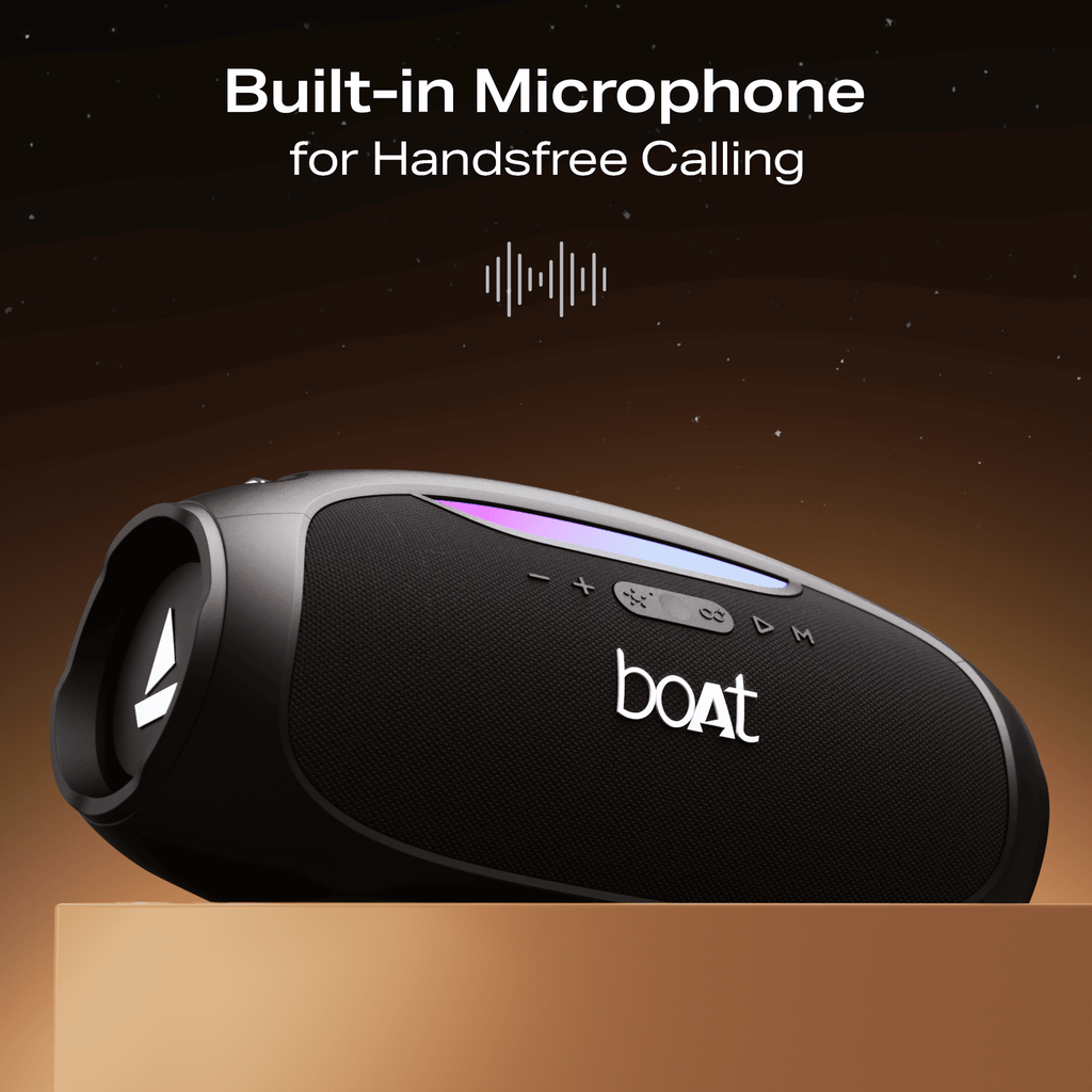 boAt Stone Ignite | Portable Bluetooth Speaker with 90W boAt Signature Sound, RGB Light, Broadcast Feature, EQ Modes