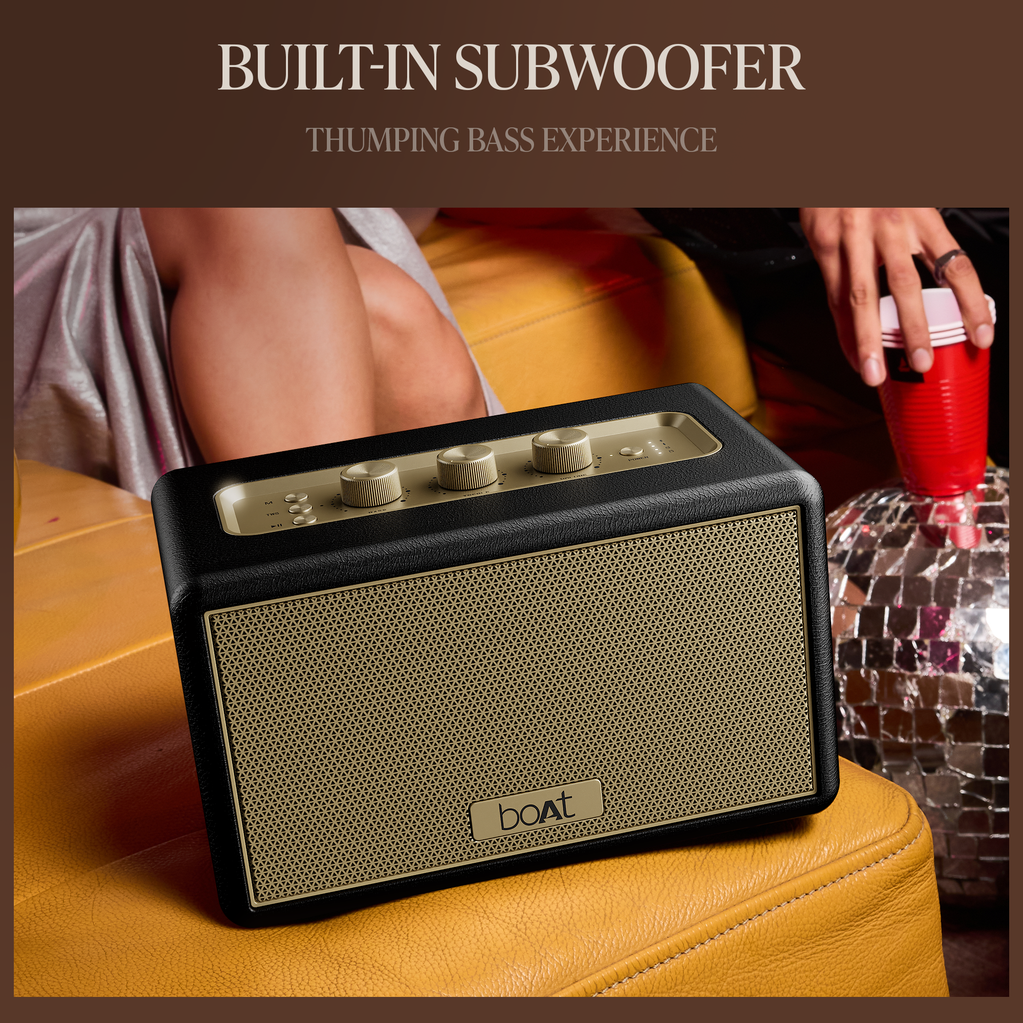 boAt Stone Opus | Portable Bluetooth Speaker with 80W boAt Signature Sound, Built-in Subwoofer, 12 Hours Playback