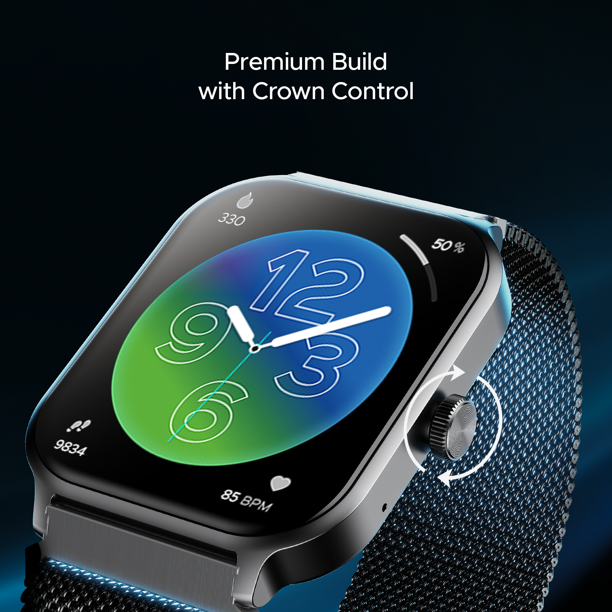boAt Storm Call 3 Plus | Smartwatch with 1.96" HD Display, BT Calling, 700+ Activity Modes, SOS feature, Functional Crown