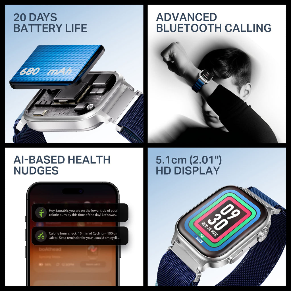 boAt Storm Infinity Max | Smartwatch with 2.01" HD Display, 20-Day Battery Life, BT Calling, IP68, and Functional Crown