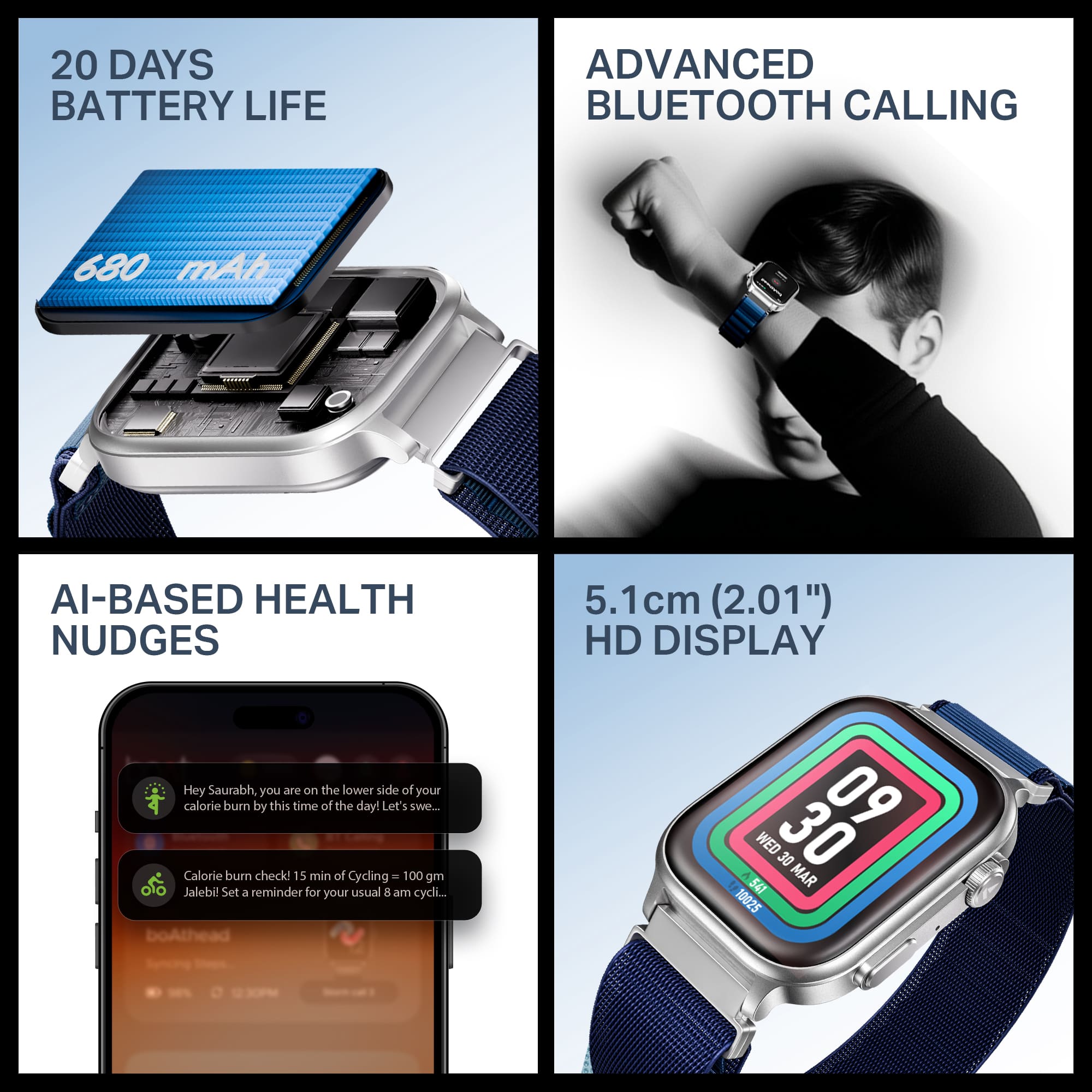 boAt Storm Infinity Max | Smartwatch with 2.01" HD Display, 20-Day Battery Life, BT Calling, IP68, and Functional Crown
