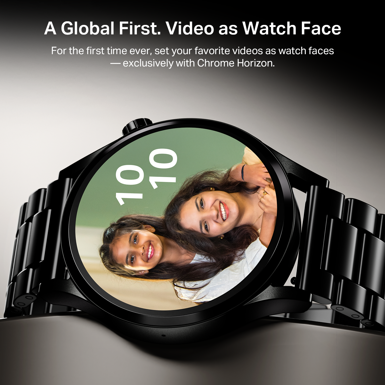 boAt Chrome Horizon | Smartwatch with 1.51" AMOLED Display, Premium Metal Built, VO2 Max, Video Watch Face, Functional Crown