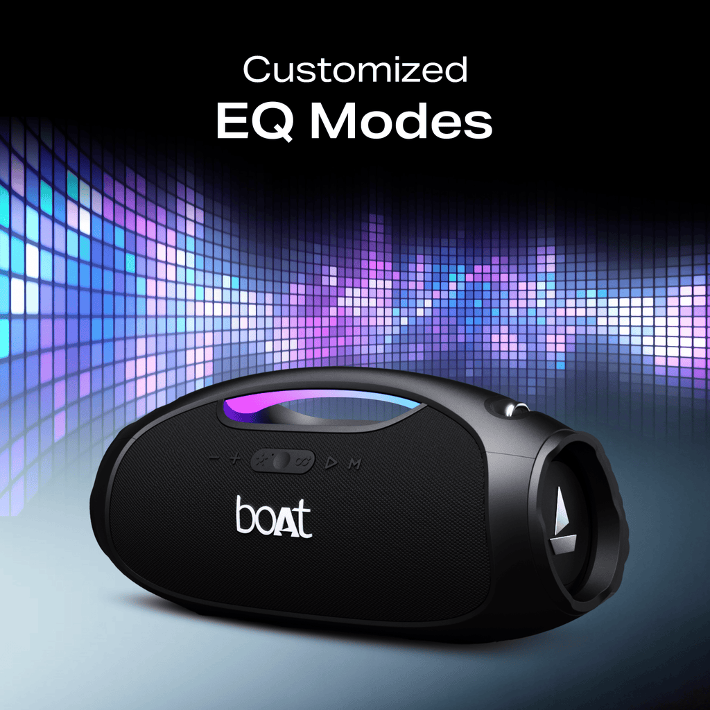 boAt Stone Ignite | Portable Bluetooth Speaker with 90W boAt Signature Sound, RGB Light, Broadcast Feature, EQ Modes