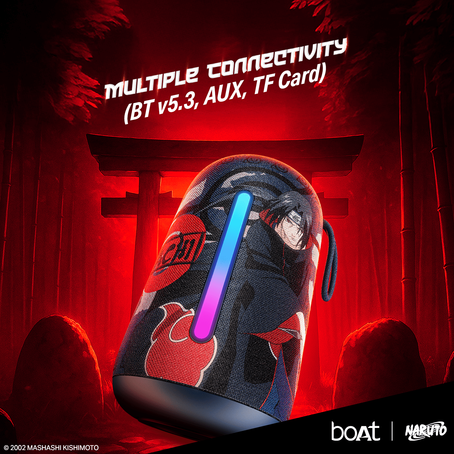 boAt Stone 350 Pro Naruto Edition | Naruto Series - Portable Bluetooth Speaker with 14W boAt Signature Sound, 12 Hours Playback, RGB LED