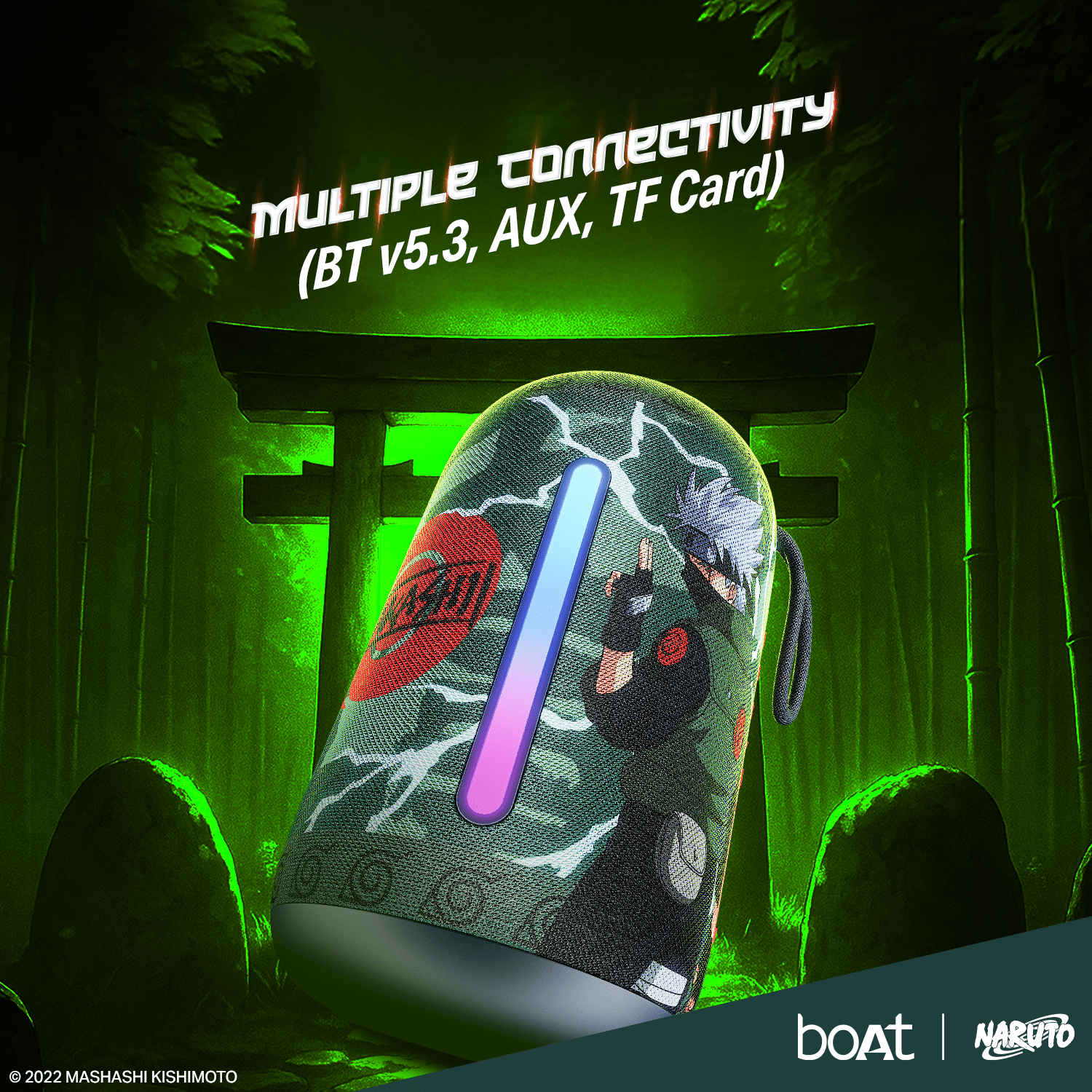 boAt Stone 350 Pro Naruto Edition | Naruto Series - Portable Bluetooth Speaker with 14W boAt Signature Sound, 12 Hours Playback, RGB LED