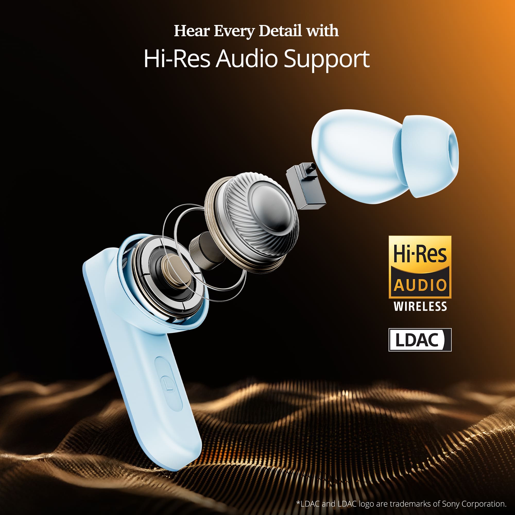 boAt Airdopes 800 HiDef | Wireless Earbuds with 40 Hours Playback, High-Res Audio with LDAC, AI ENx Technology