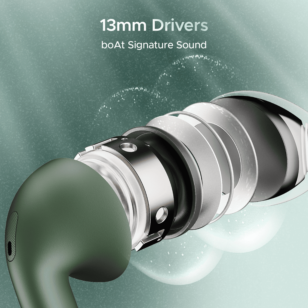 boAt Airdopes Alpha | True Wireless Earbuds with 35 Hours Playback, 13mm Drivers, ENx™ Tech, ASAP™ Charge, IWP™ Technology