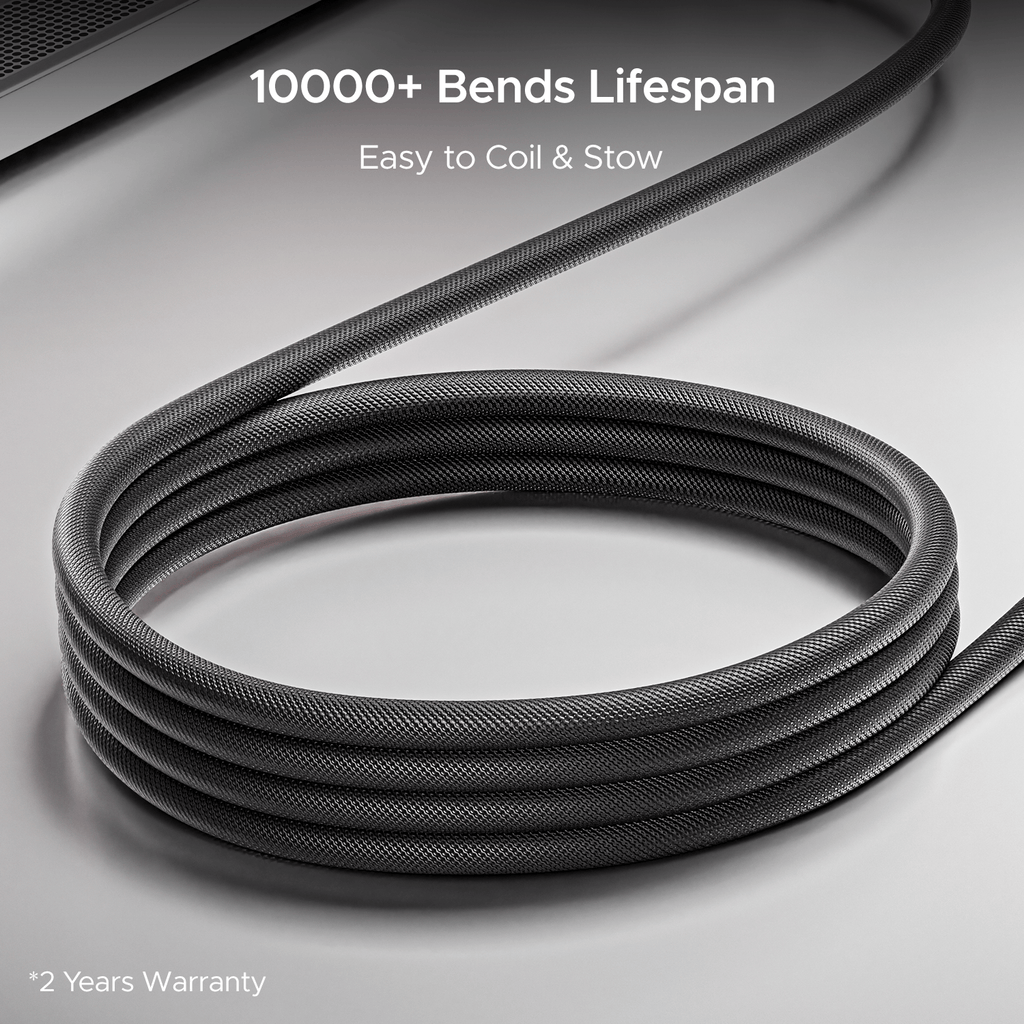boAt Type C C800 Magna Cable | Charging Cable with 3A Fast Charging, Tangle-free Cable, 480 Mbps Data Sync, 10,000+ Bends Lifespan