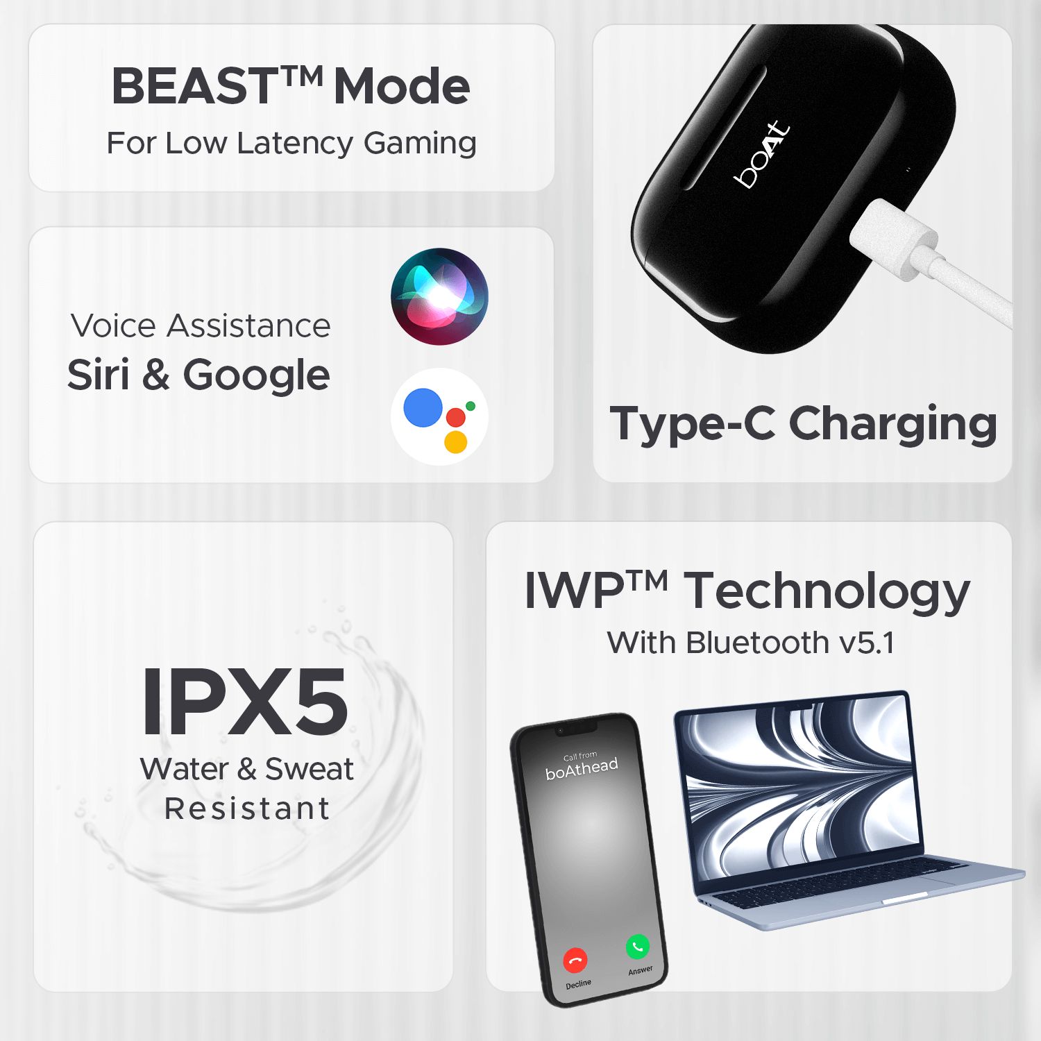 boAt Airdopes 161 SS Edition | TWS Earbuds with Massive Playback of upto 40 Hours, IPX5 Water & Sweat Resistance, IWP Technology, Type C Interface