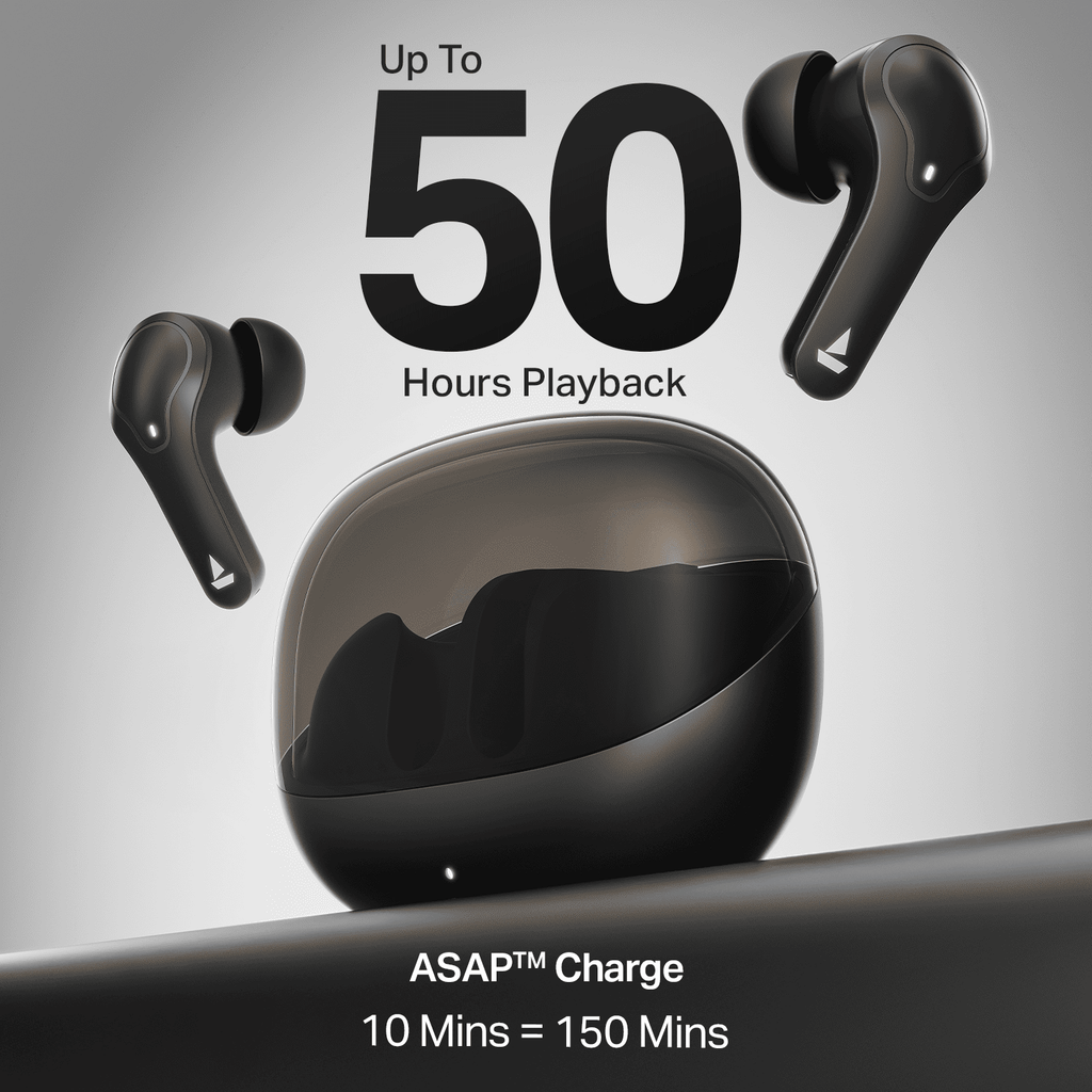 boAt Airdopes Plus 311 | Wireless Earbuds with 50 Hours Playback, Dual Mics with ENx™ Technology, BEAST™ Mode, ASAP™ Charge