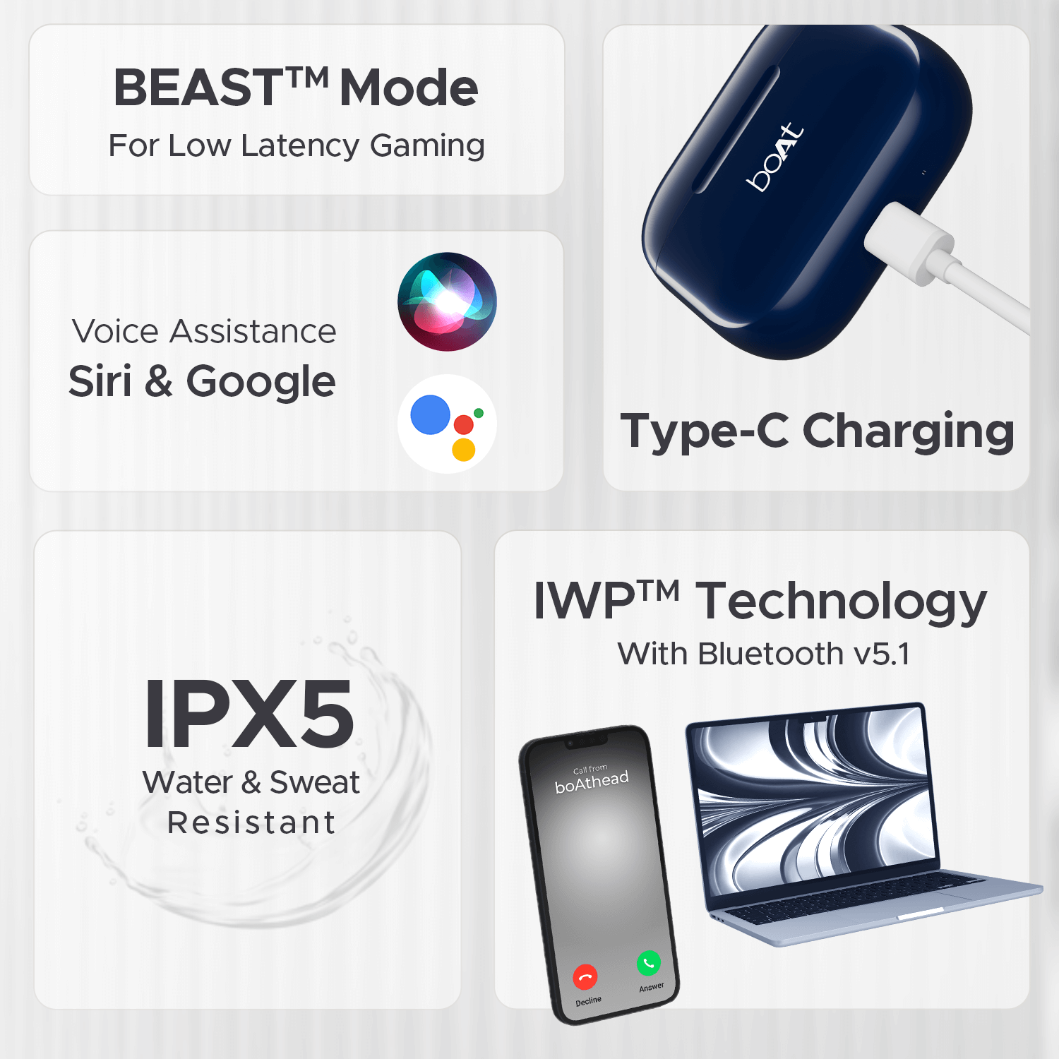 boAt Airdopes 161 SS Edition | TWS Earbuds with Massive Playback of upto 40 Hours, IPX5 Water & Sweat Resistance, IWP Technology, Type C Interface