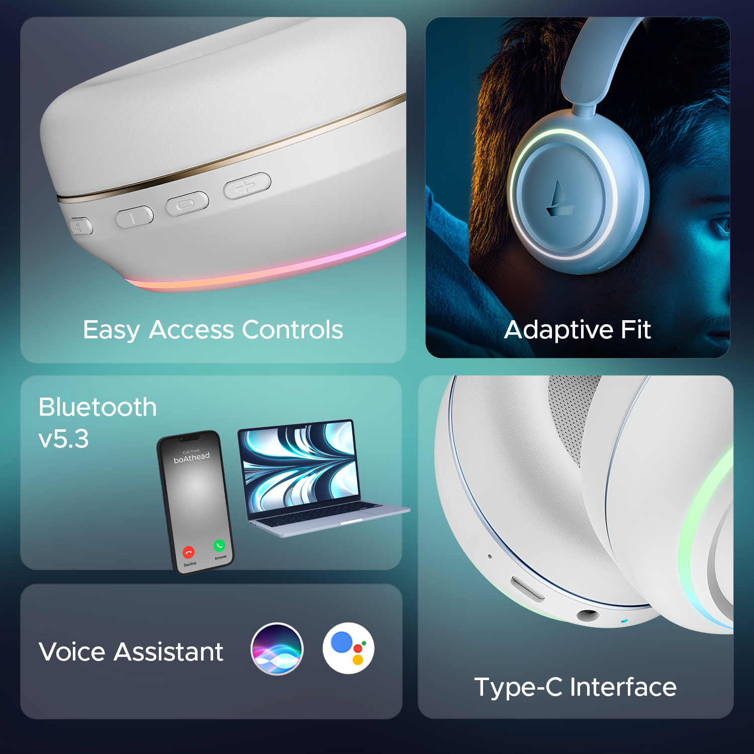 boAt Rockerz 480 | Wireless Headphone with BEAST™ Mode, Blazing RGB Lights with 6 Modes, 40mm Drivers, Bluetooth v5.3