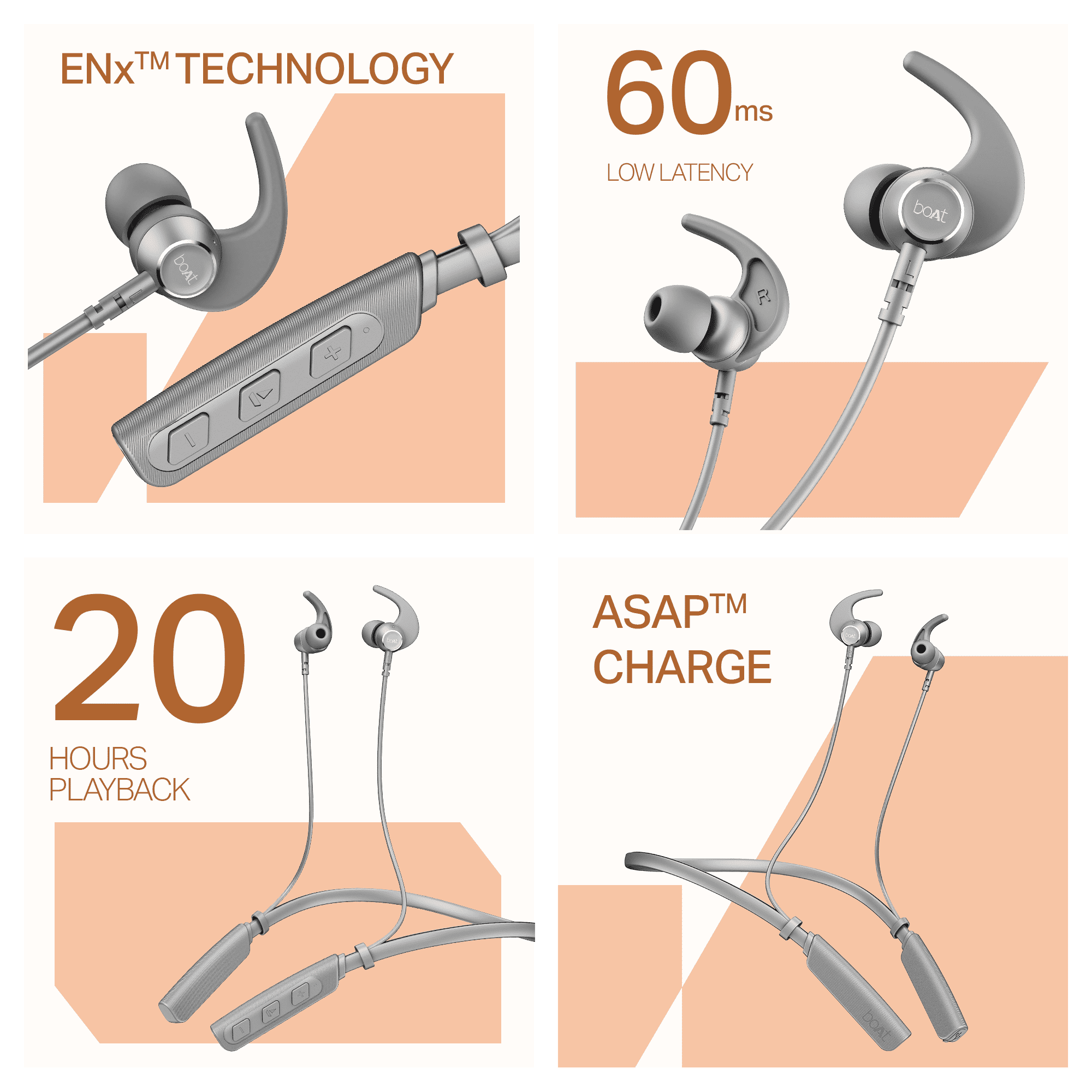 boAt Rockerz 203 | Wireless Neckband with BEAST™ Mode, ENx™ Tech, Dual Pairing & 20H Playback