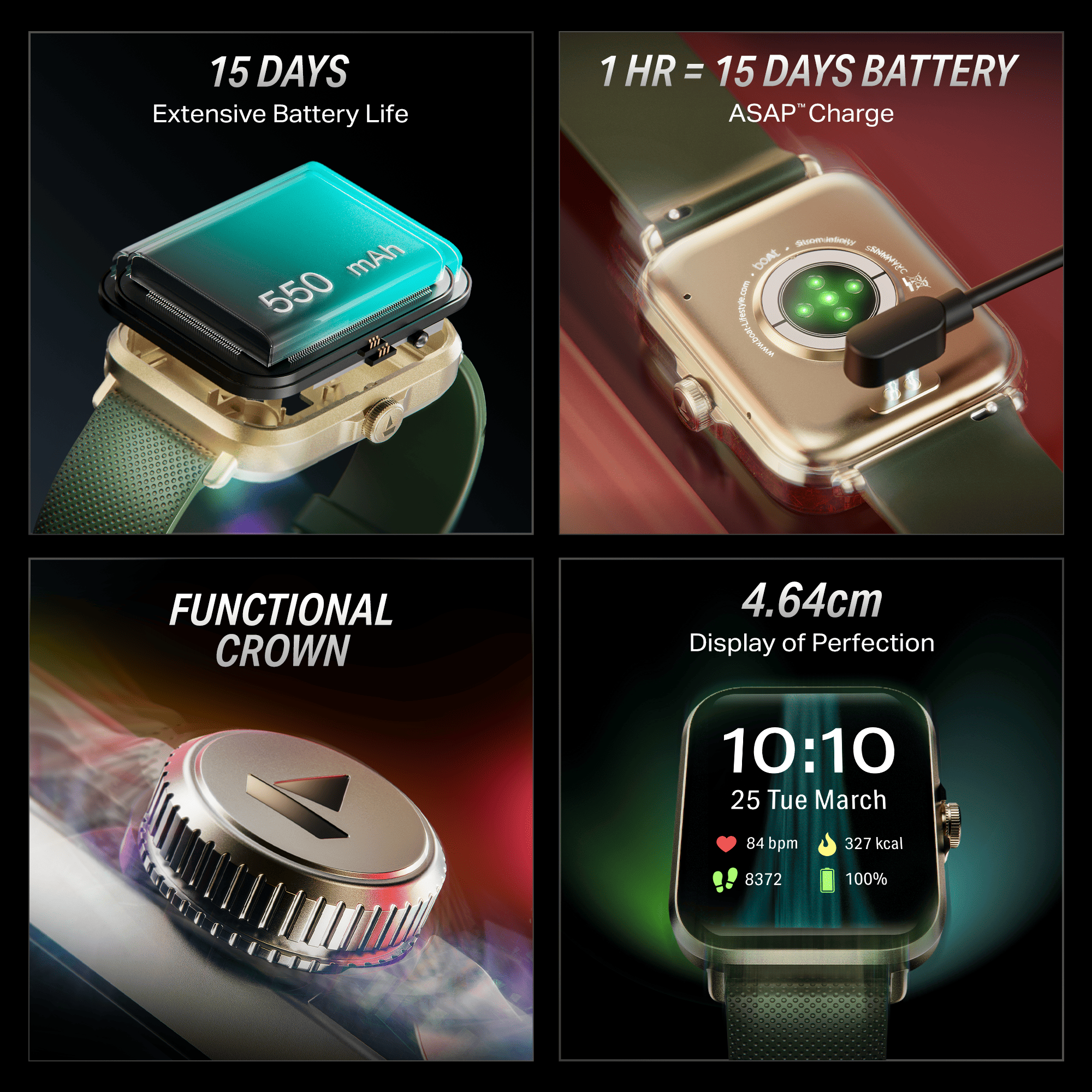 boAt Storm Infinity | Smartwatch with 1.83" HD Display, ASAP Charge, 15-Day Battery Life, Functional Crown, BT v5.4