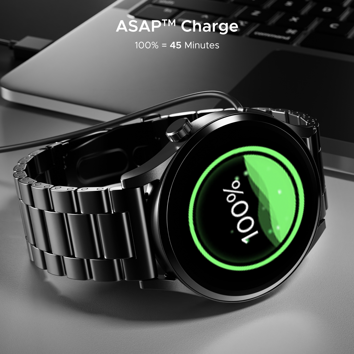 boAt Chrome Horizon | Smartwatch with 1.51" AMOLED Display, Premium Metal Built, VO2 Max, Video Watch Face, Functional Crown