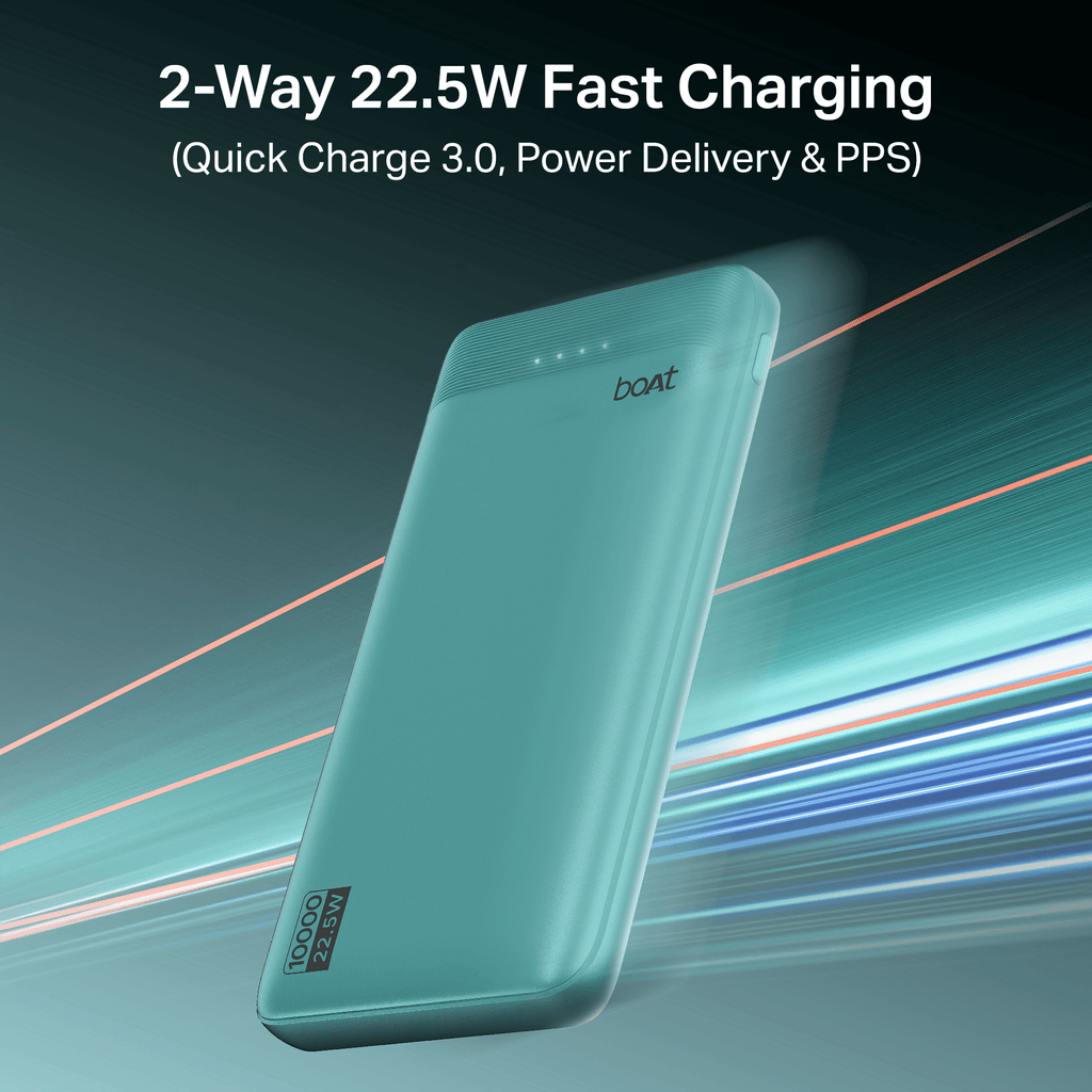 Energyshroom PB300 Activ | Powerbank with 22.5W Fast Charging, 10,000mAh, 12-Layer Smart IC Protection, 3 output ports