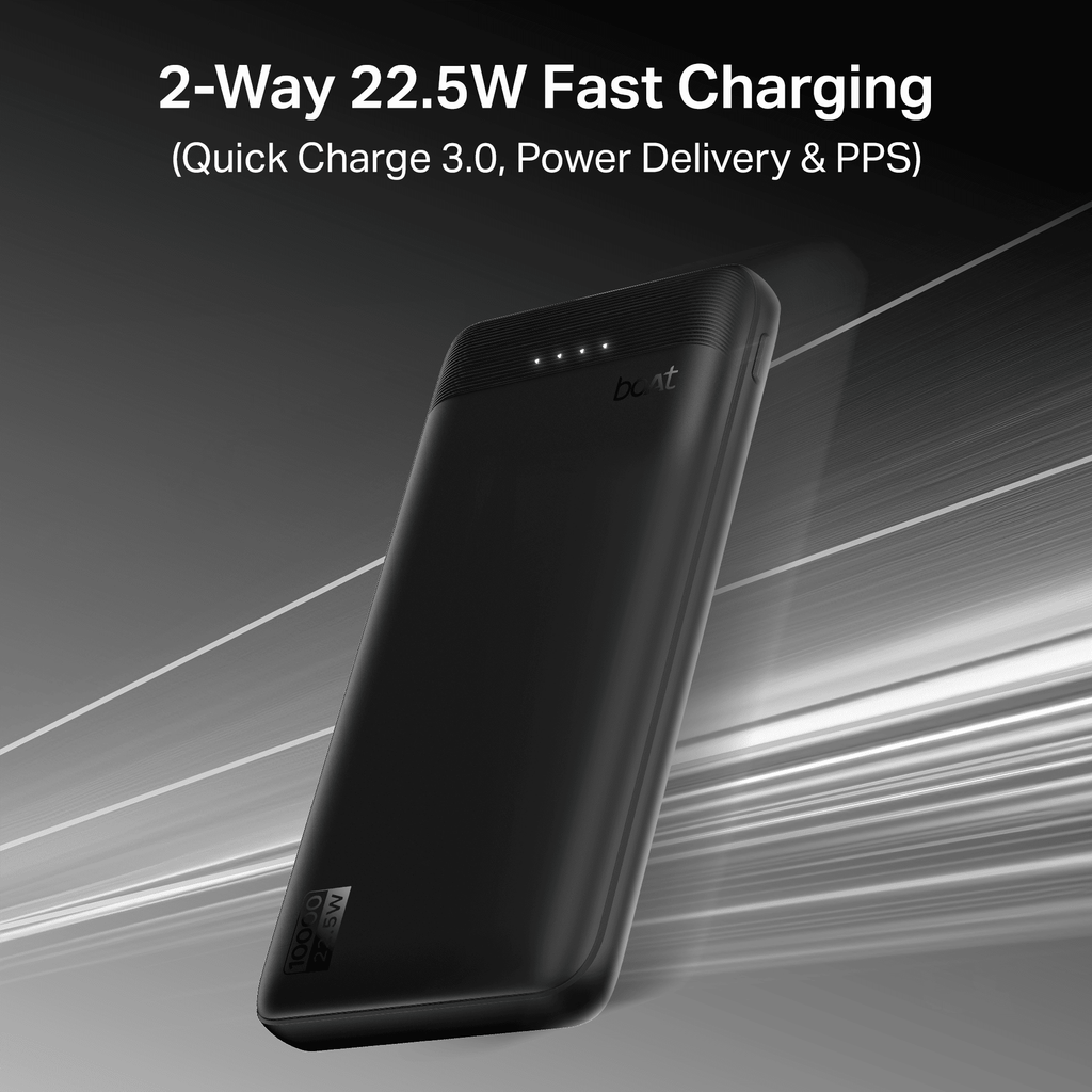 Energyshroom PB300 Activ | Powerbank with 22.5W Fast Charging, 10,000mAh, 12-Layer Smart IC Protection, 3 output ports
