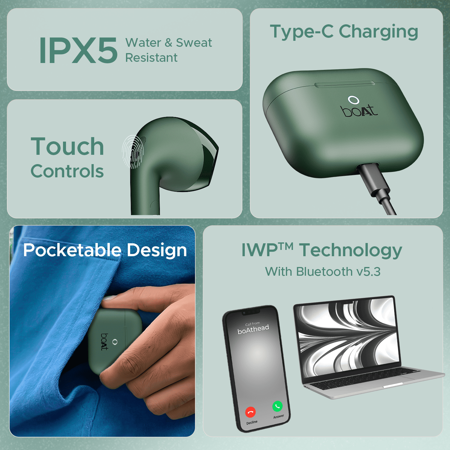 boAt Airdopes Alpha | True Wireless Earbuds with 35 Hours Playback, 13mm Drivers, ENx™ Tech, ASAP™ Charge, IWP™ Technology
