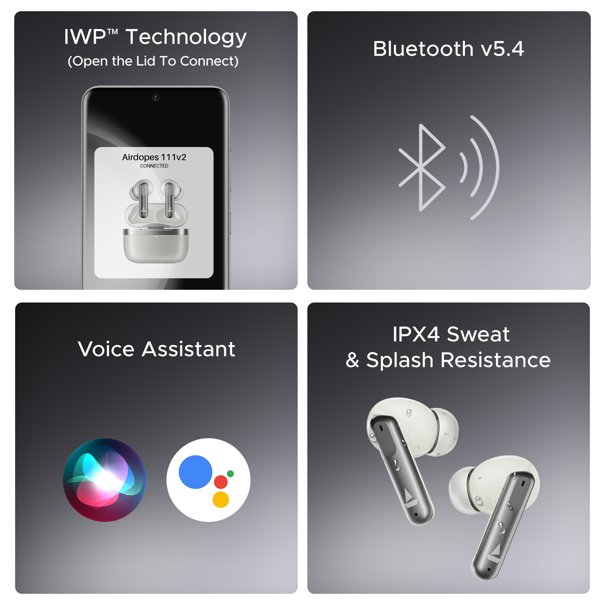 boAt Airdopes 111v2 | Wireless Earbuds with 50H Playback, Bluetooth v5.4, IWP™ Technology, 13mm Drivers