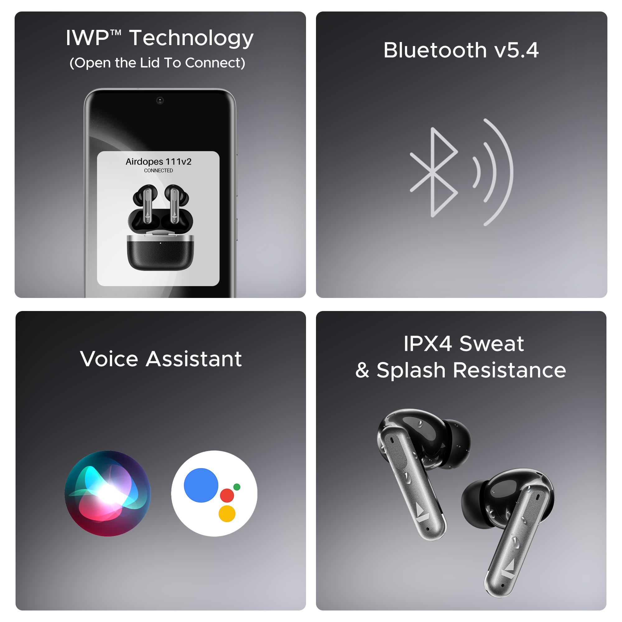 boAt Airdopes 111v2 | Wireless Earbuds with 50H Playback, Bluetooth v5.4, IWP™ Technology, 13mm Drivers