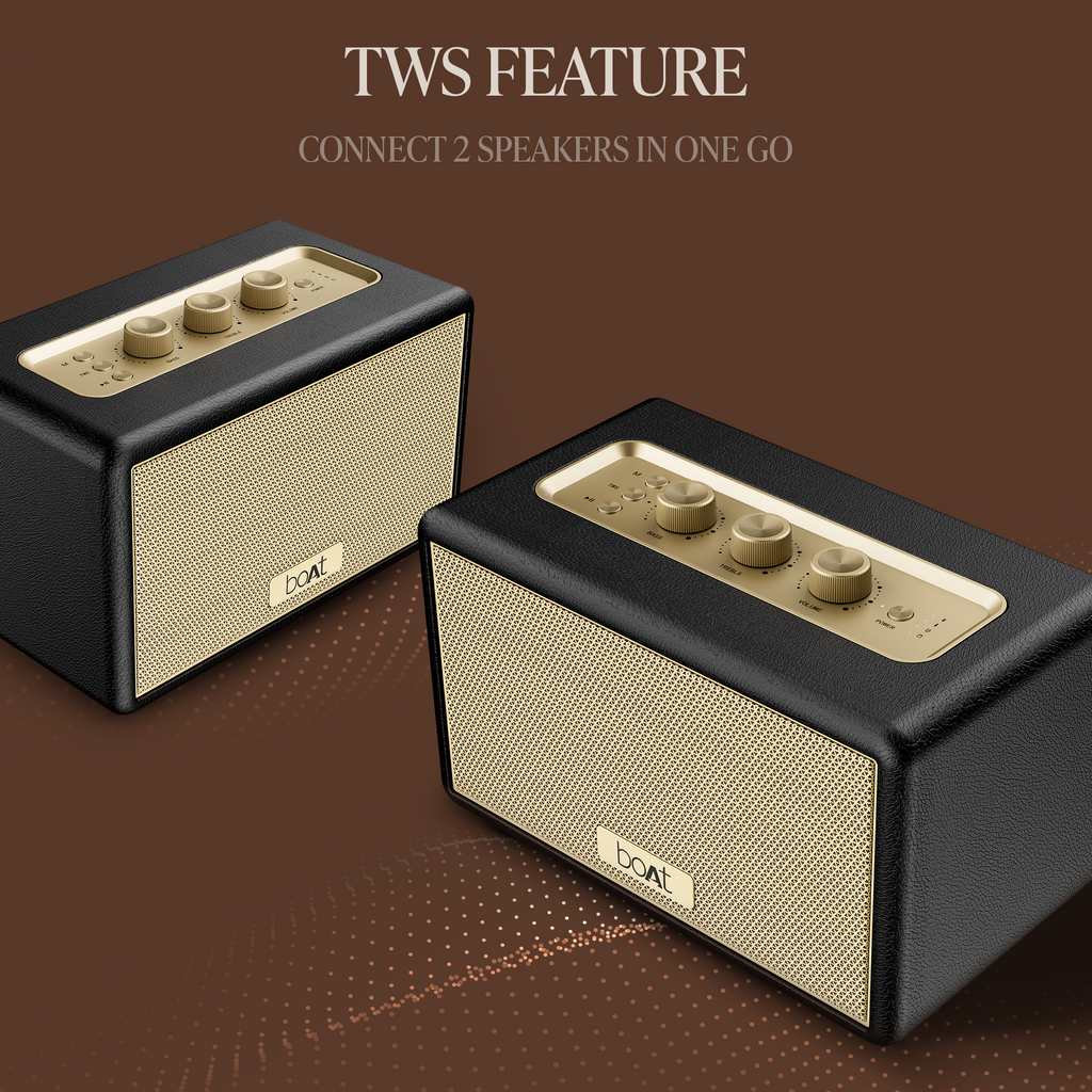 boAt Stone Opus | Portable Bluetooth Speaker with 80W boAt Signature Sound, Built-in Subwoofer, 12 Hours Playback
