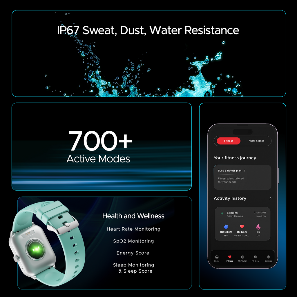 boAt Storm Call 3 Plus | Smartwatch with 1.96" HD Display, BT Calling, 700+ Activity Modes, SOS feature, Functional Crown