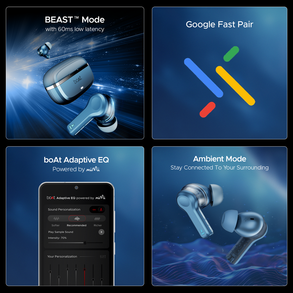 boAt Nirvana Space | TWS Earbuds with boAt 360º Spatial Audio, 32dB Active Noise Cancellation