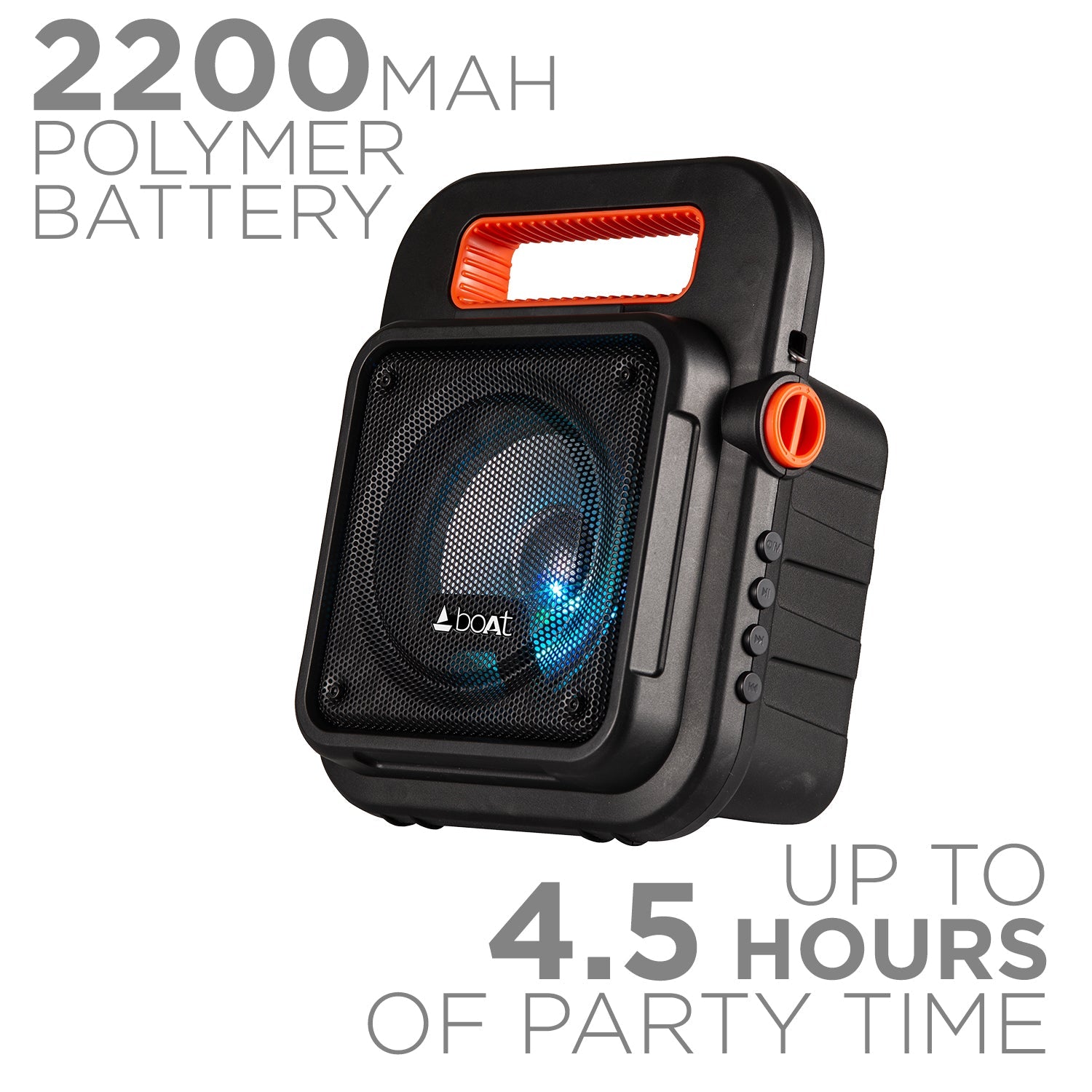 boAt Party Pal 23 | Bluetooth Party Speaker with 15W Sound, Up to 4.5 Hours Playtime, LED Lit, Microphone Jack for Karaoke