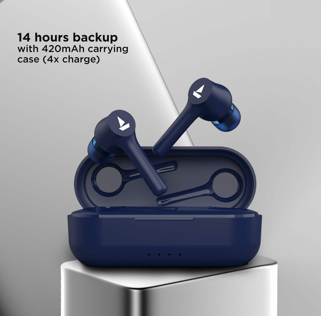 boAt Airdopes 283 | TWS Earbuds with Dynamic 6mm Drivers, Bluetooth V5.0, IPX5 Water and Sweat Resistance, 420 mAh Charging Case