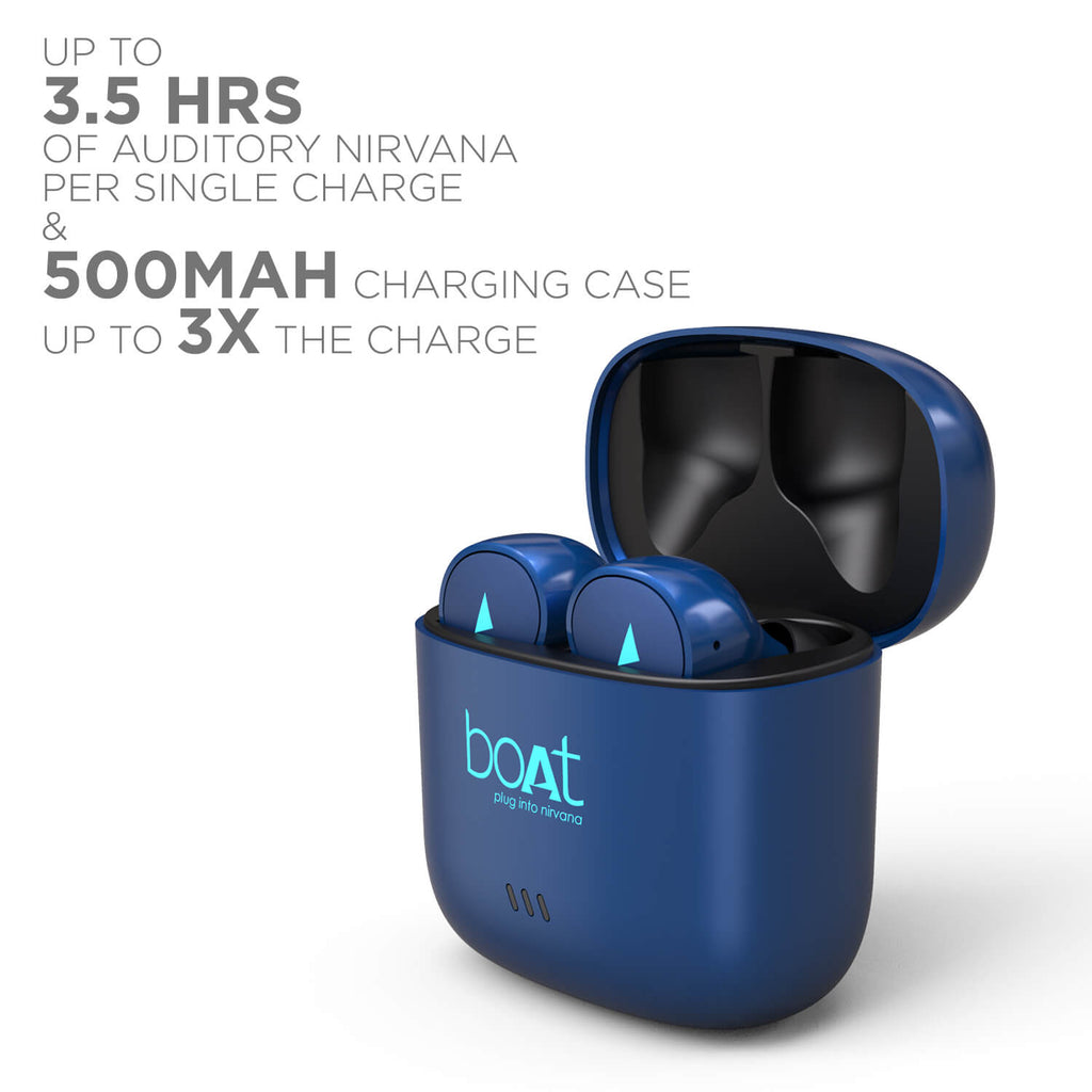 boAt Airdopes 433 | Wireless Earbuds with 7mm drivers, IPX4 water resistance, 500mAh Charging Case, Music upto 10 Hours