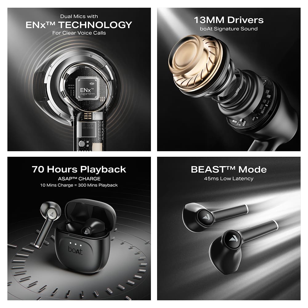 boAt Airdopes 131 Gen 2 | True Wireless Earbuds with 70 Hours Playback, ENx™ Tech & BEAST™ Mode