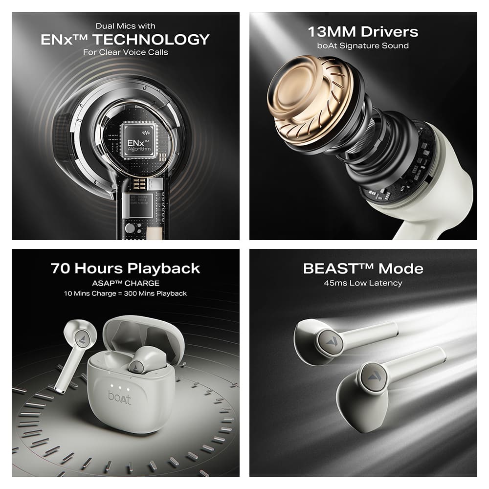 boAt Airdopes 131 Gen 2 | True Wireless Earbuds with 70 Hours Playback, ENx™ Tech & BEAST™ Mode