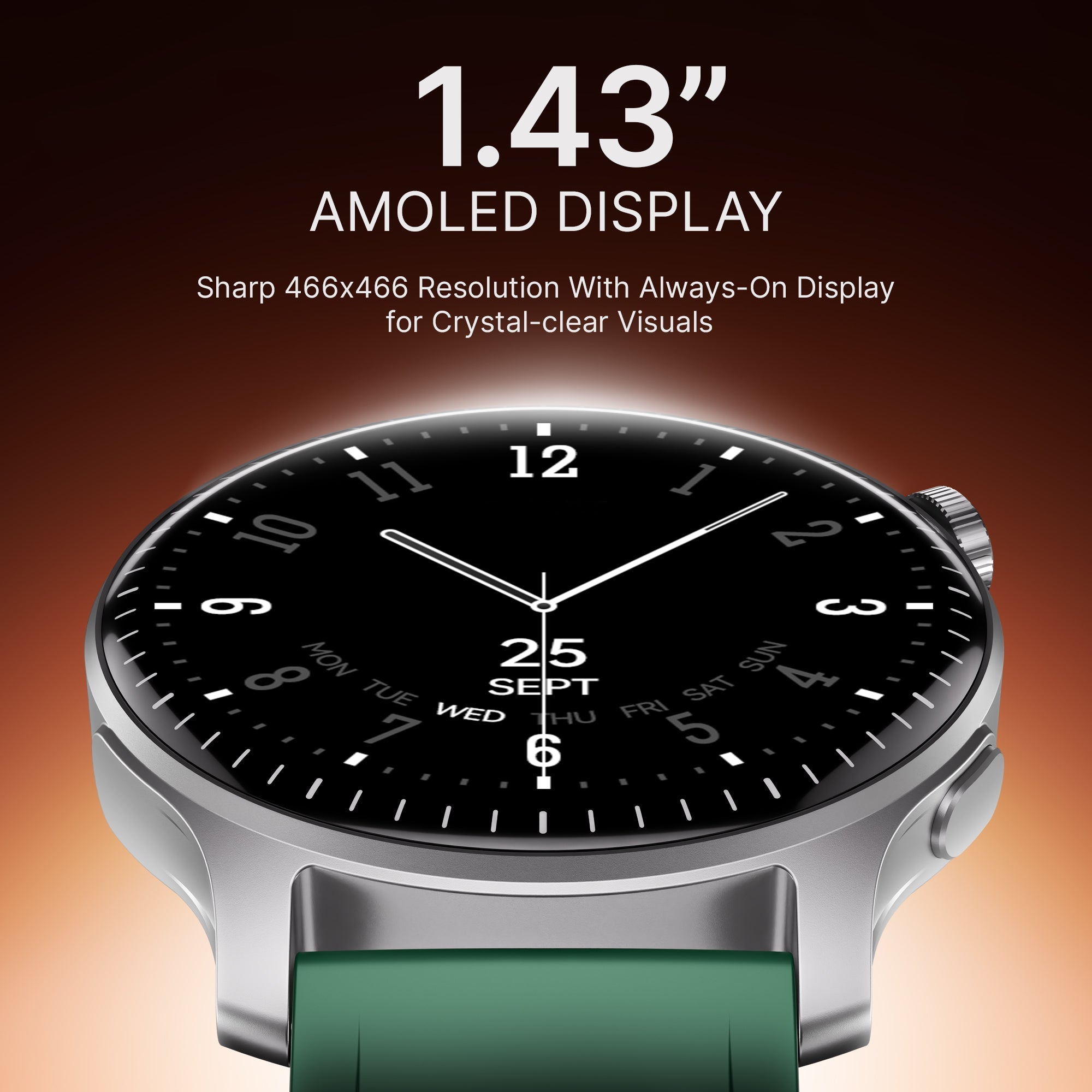 boAt Ultima Prime | Smartwatch with 1.43" AMOLED Display, Cloud Watch Faces, Emergency SOS, BT Calling, Functional Crown