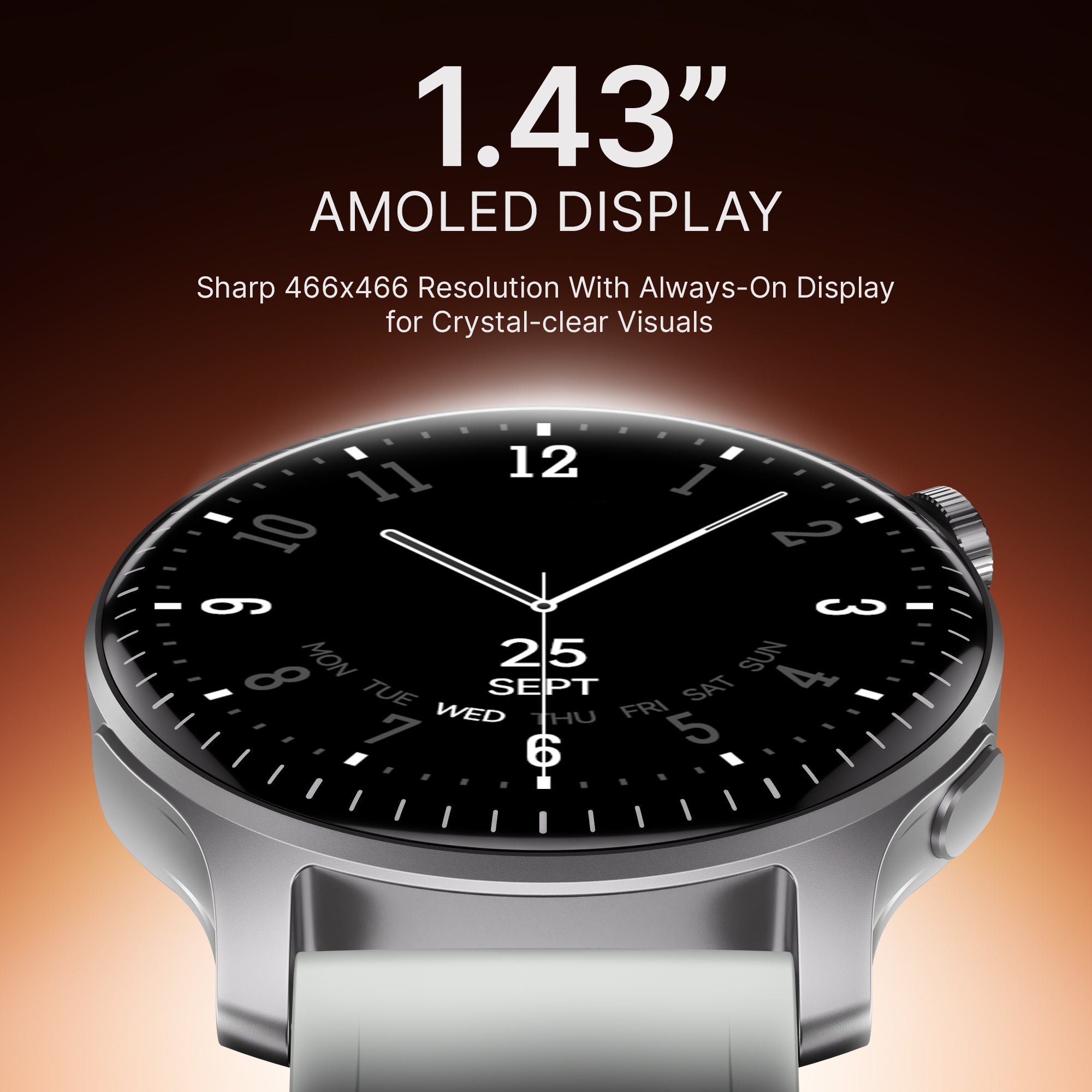 boAt Ultima Prime | Smartwatch with 1.43" AMOLED Display, Cloud Watch Faces, Emergency SOS, BT Calling, Functional Crown
